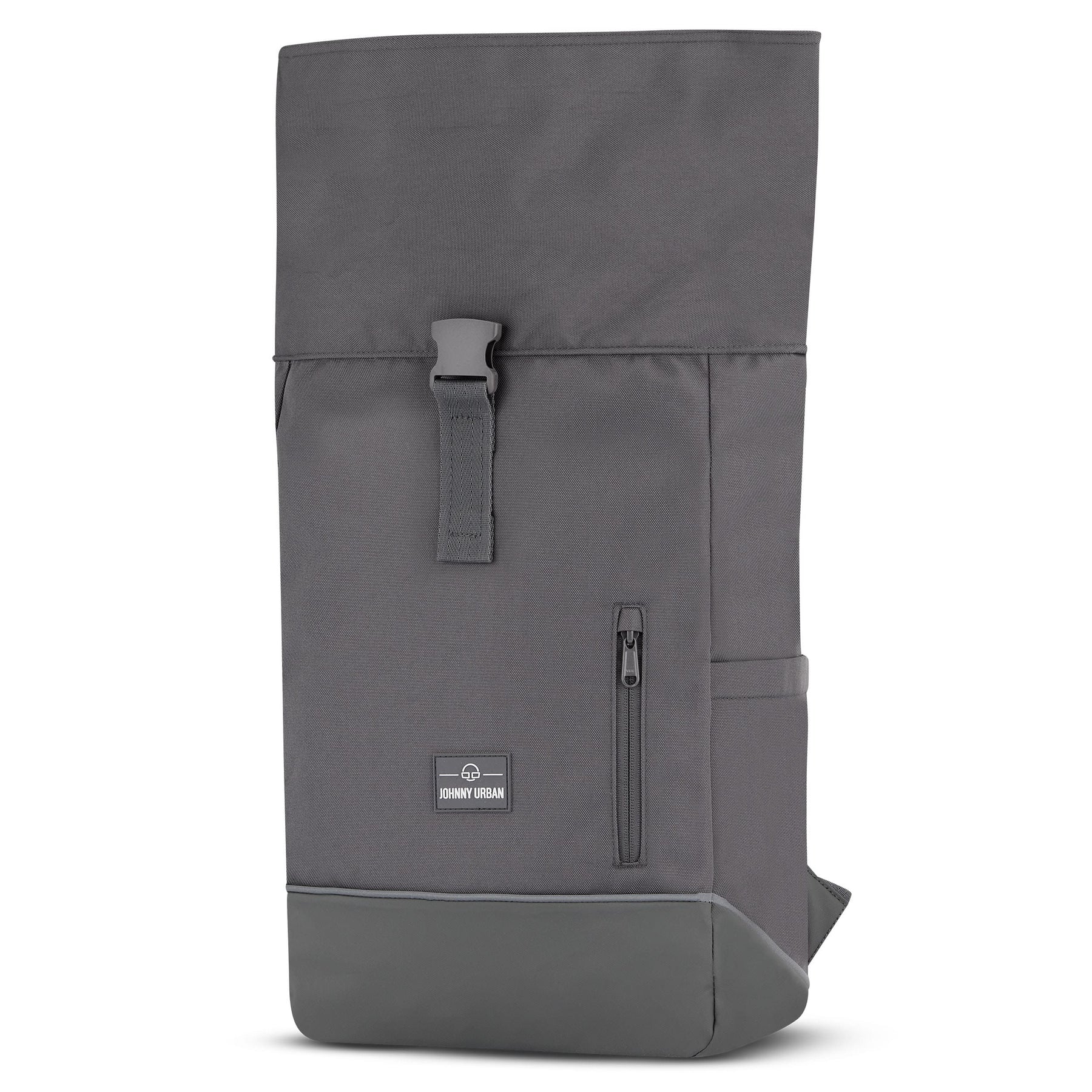 Rolltop Rucksack Robin Medium von Johnny Urban grau, rechteckig, mit Fronttasche und klappbarem oberen Verschluss