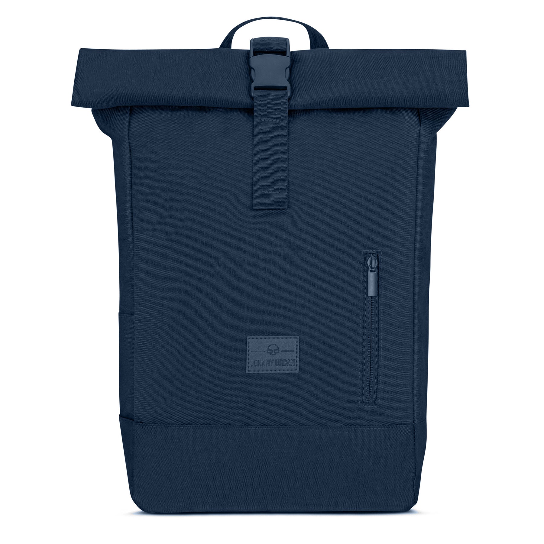 Blauer Rolltop Rucksack 'Robin Medium' von Johnny Urban mit Frontreißverschlusstasche