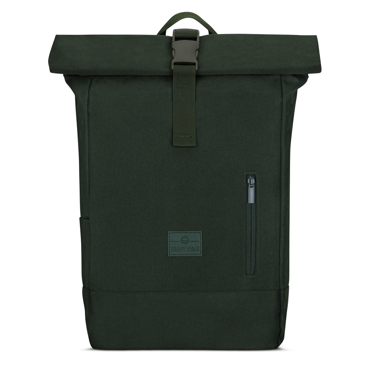 Grüner Rolltop Rucksack 'Robin Medium' von Johnny Urban mit Frontreißverschluss und Trageschlaufe