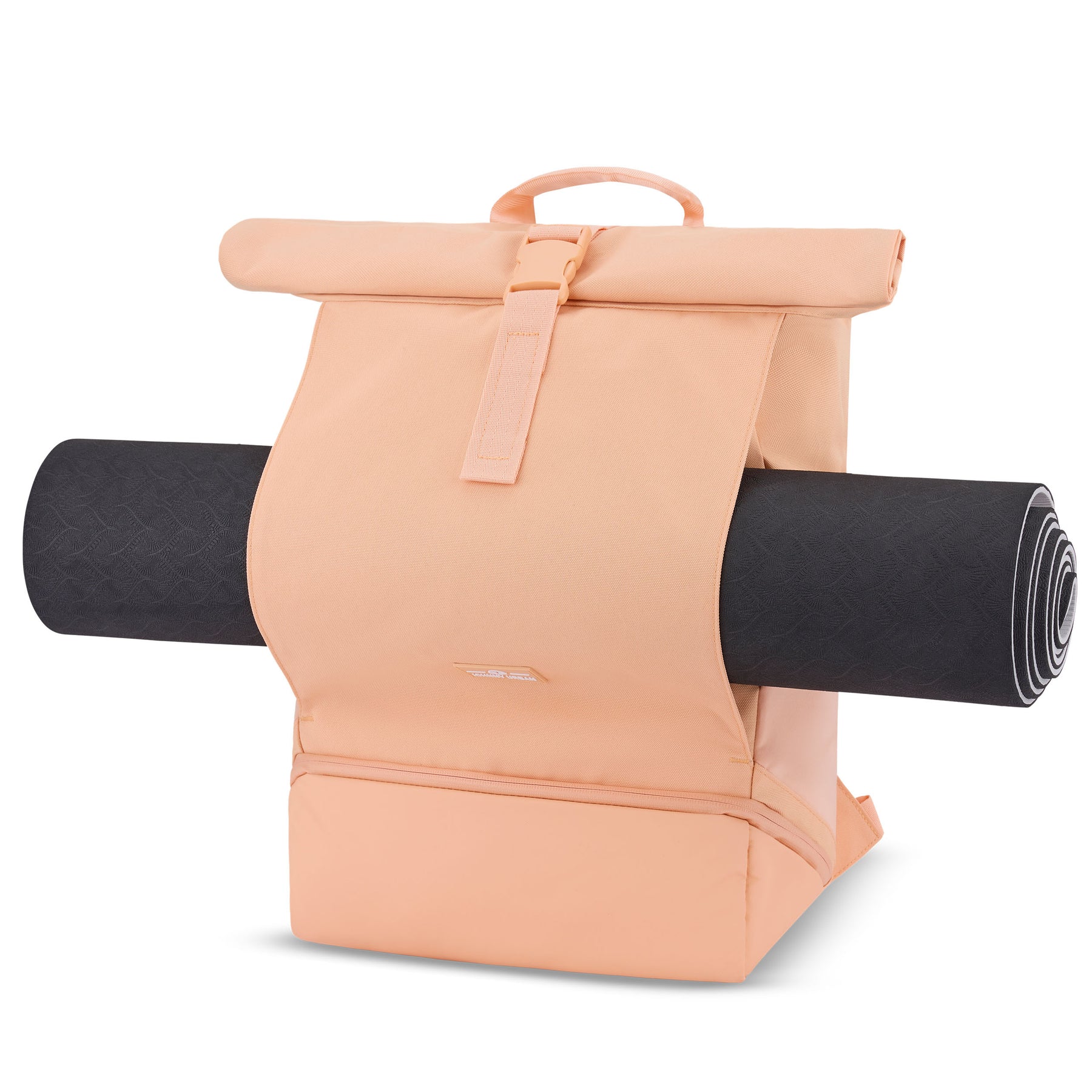 Johnny Urban Rolltop Rucksack Allen Large in Pfirsich mit seitlicher Halterung für Yogamatte
