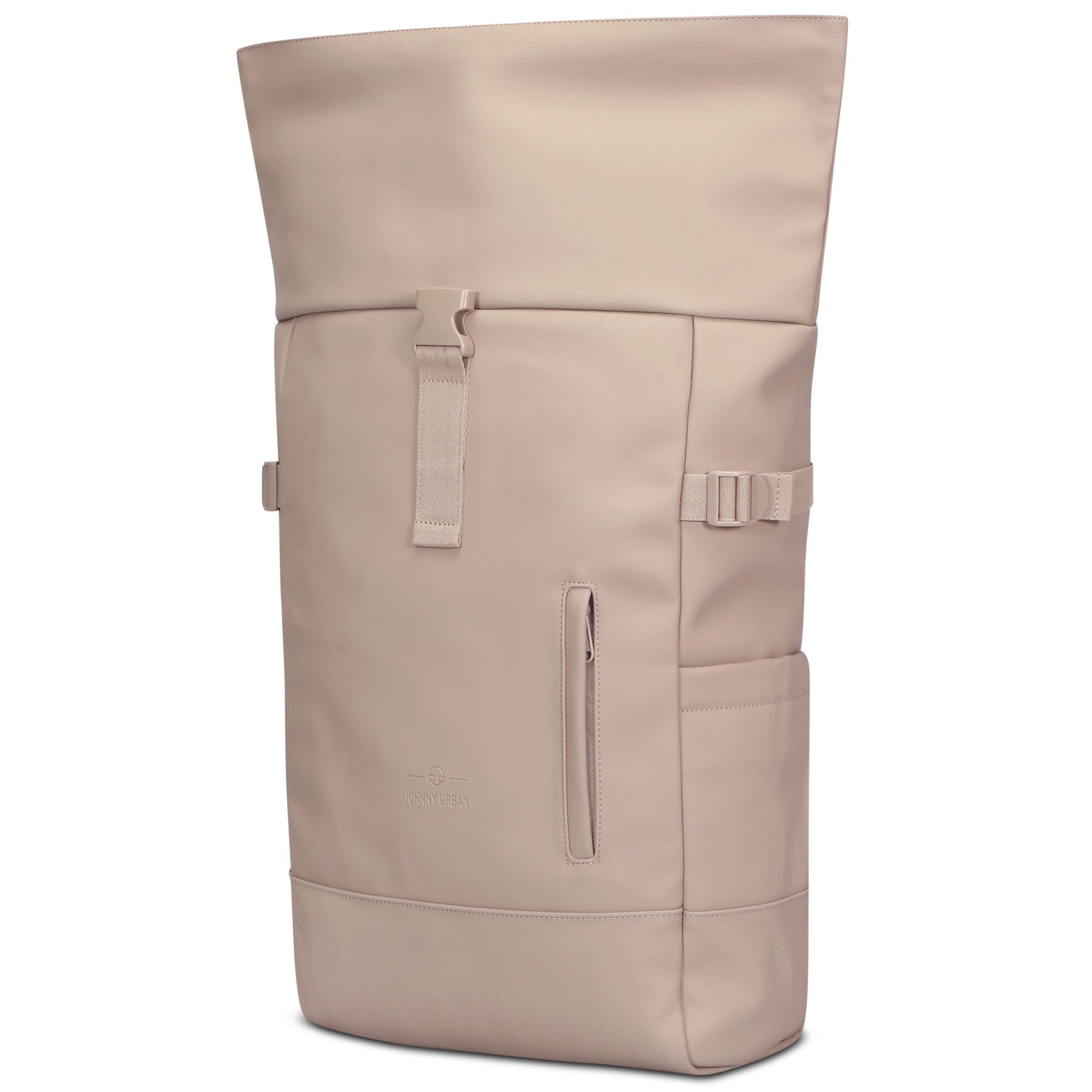 Beiger Rolltop Rucksack 'Harvey Large' von Johnny Urban mit Frontreißverschluss und seitlichen Verschlüssen