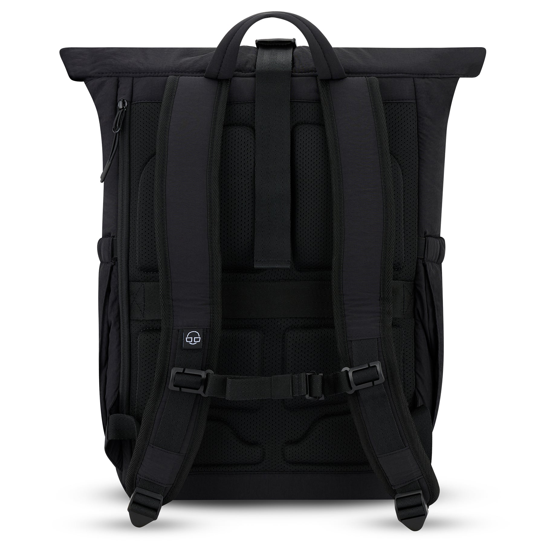 Schwarzer Rolltop-Rucksack 'Kyle' von Johnny Urban mit gepolsterten Rücken- und Schulterriemen