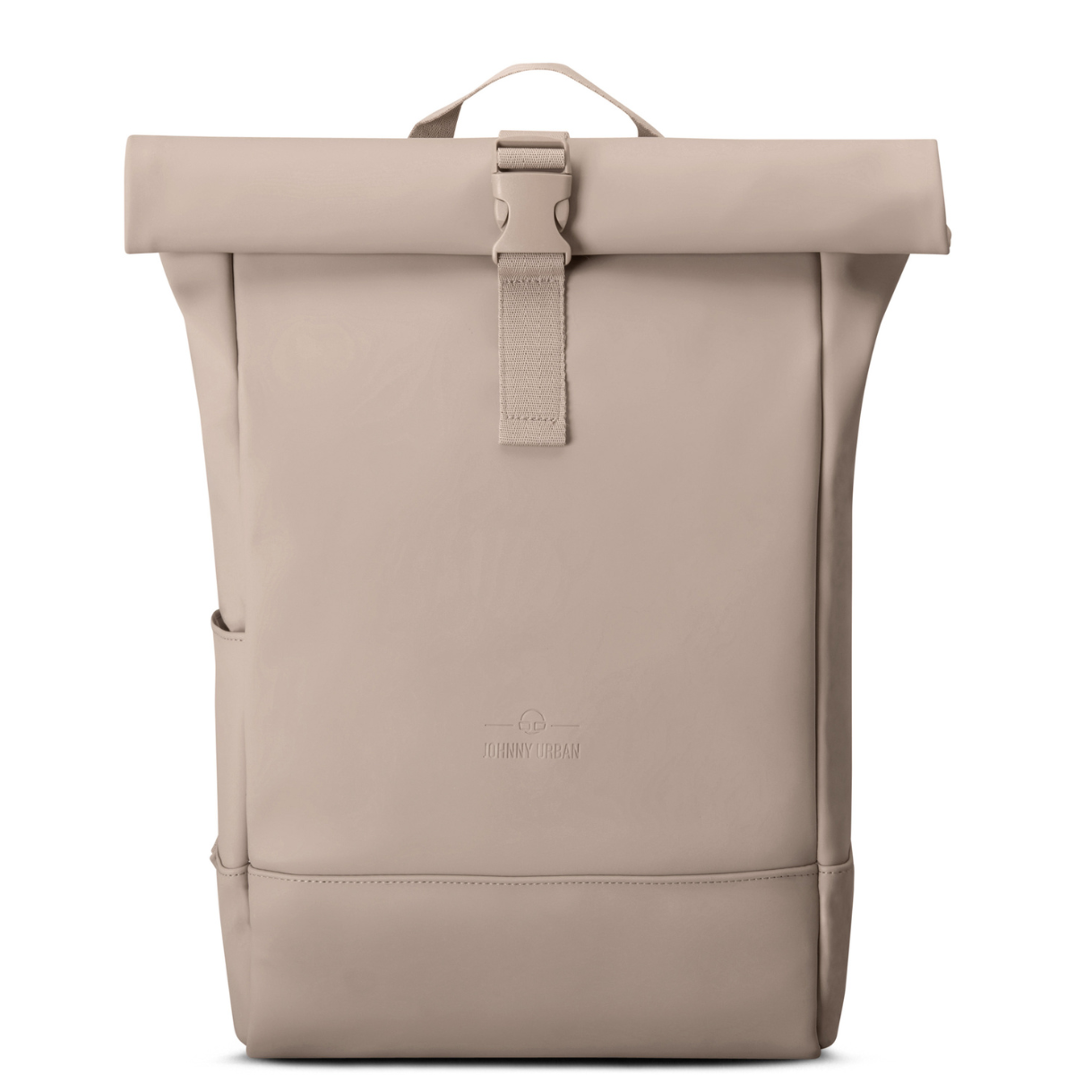 Frontansicht vom Rolltop Rucksack "Harvey" in beige.
