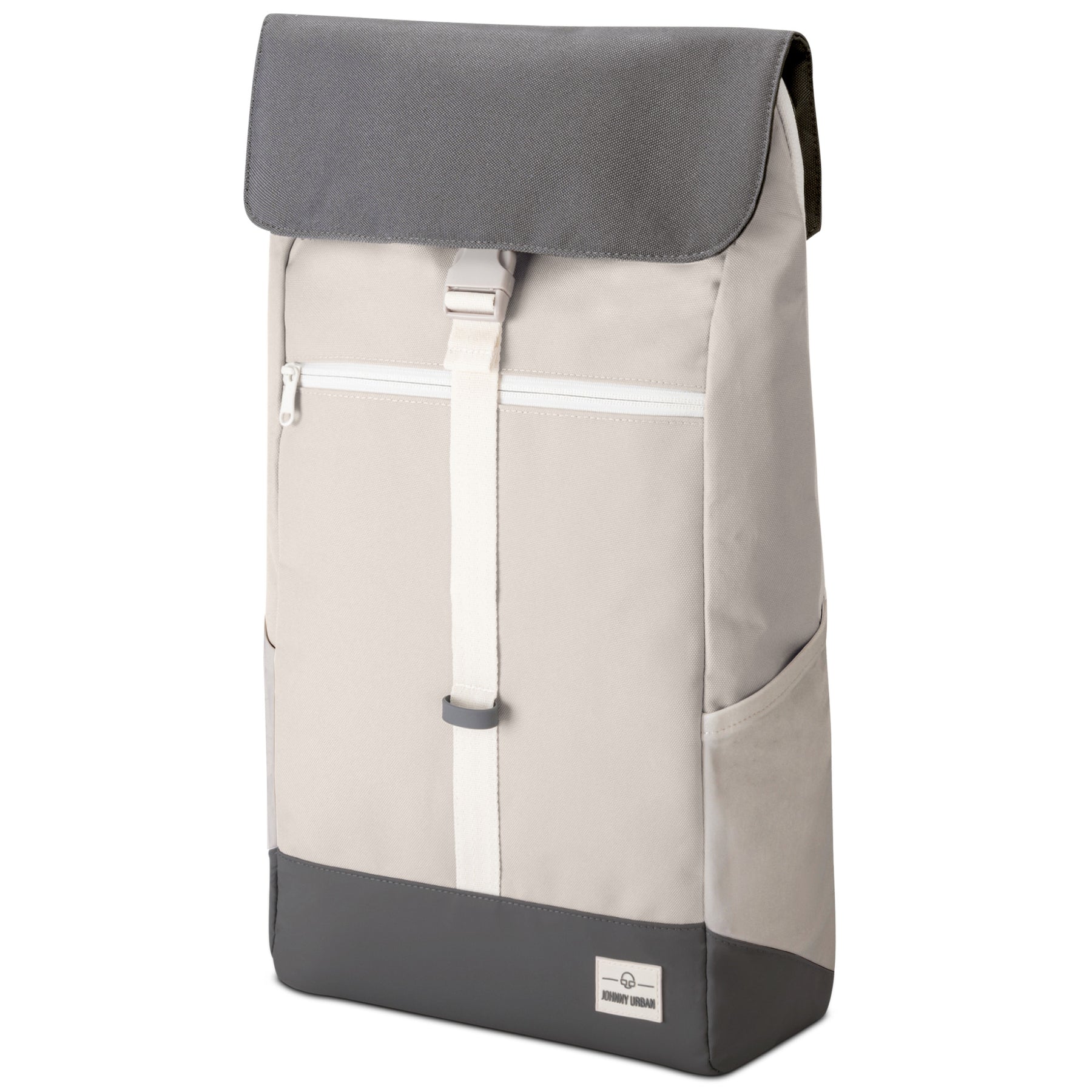 Rucksack 'Mika' von Johnny Urban in beige-grau mit Klappe, Frontreißverschluss und Seitentaschen