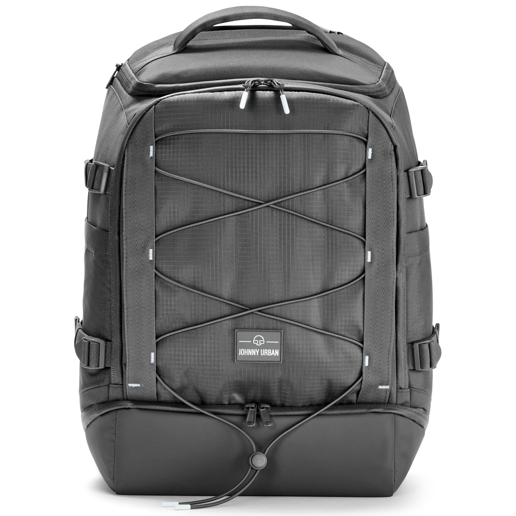 Grauer Rucksack 'Jack' von Johnny Urban mit elastischen Netzen und verstellbaren Seitenriemen
