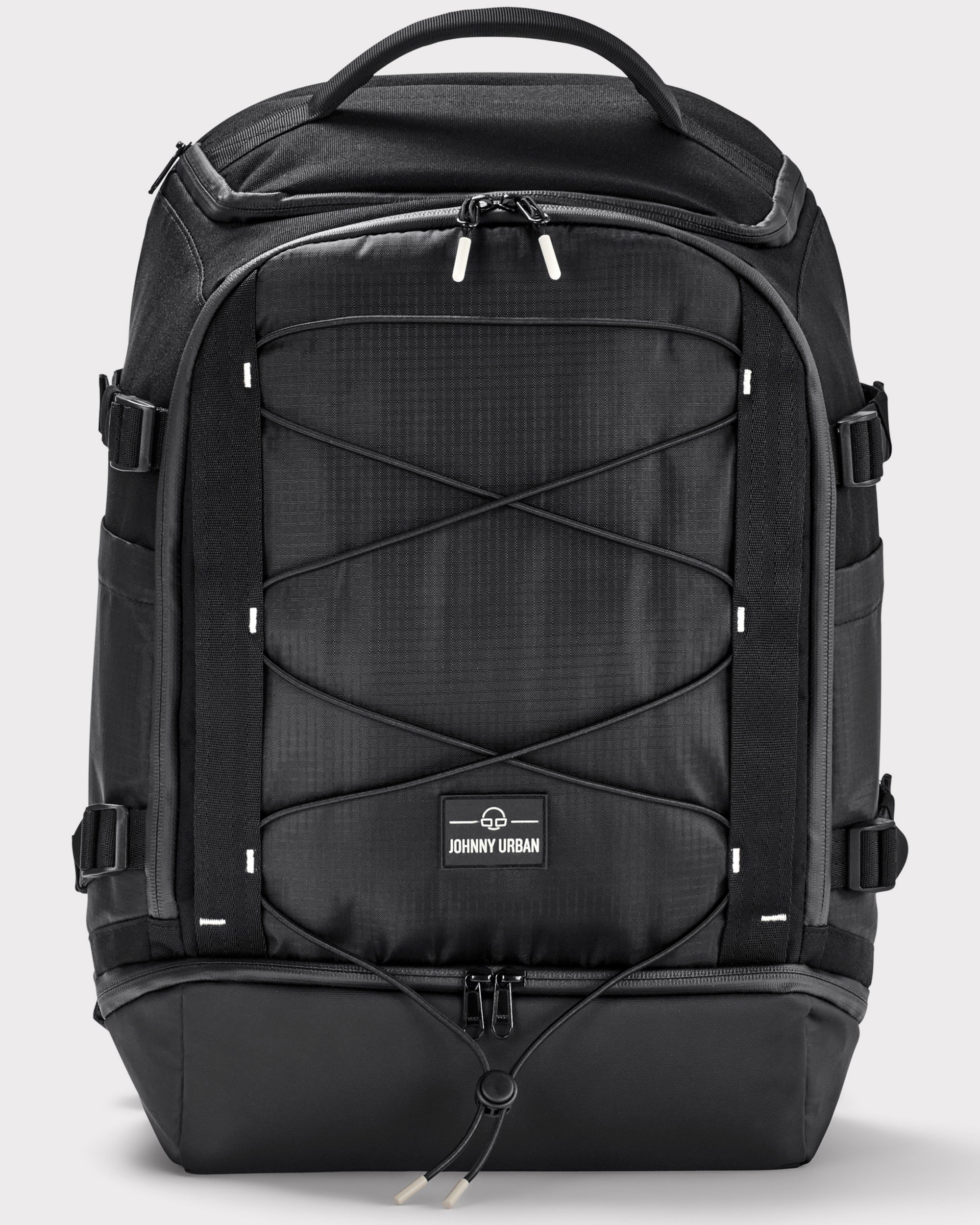 Schwarzer Rucksack 'Jack' von Johnny Urban mit elastischem Frontband und mehreren Fächern