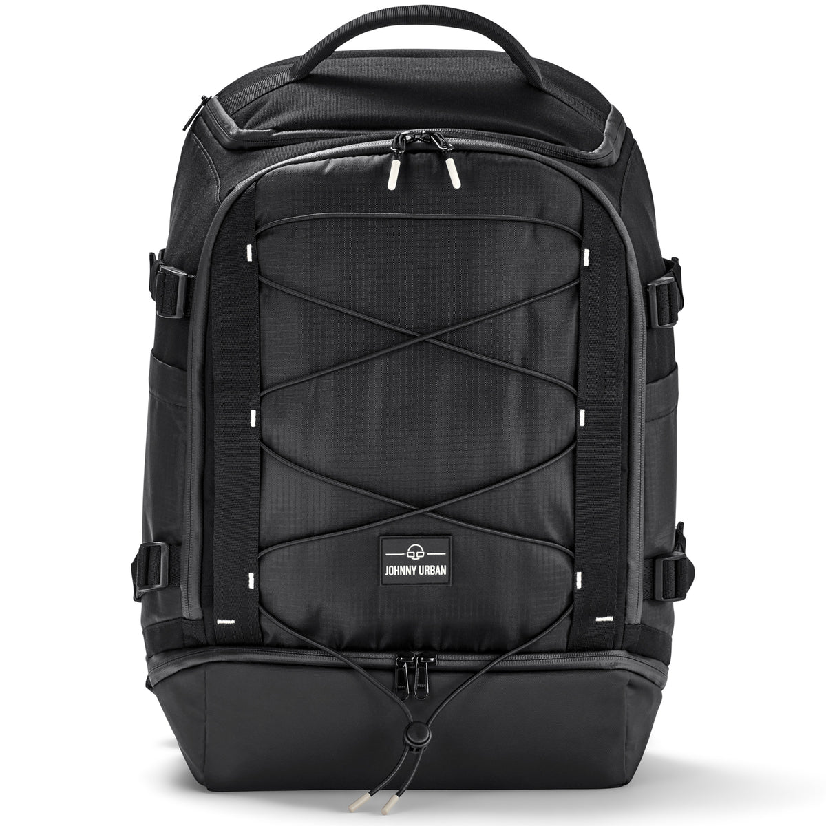 Schwarzer Rucksack 'Jack' von Johnny Urban mit elastischem Frontband und mehreren Fächern