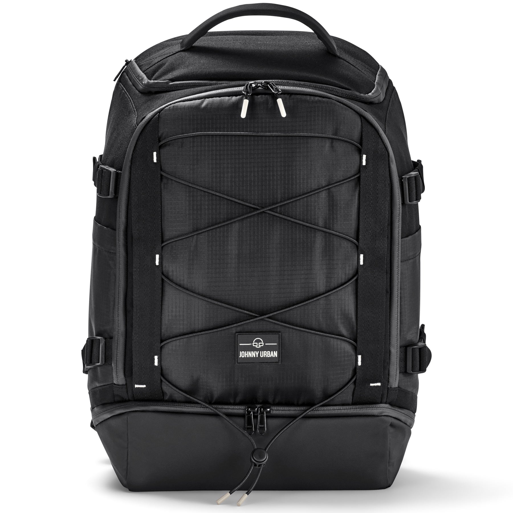 Schwarzer Rucksack 'Jack' von Johnny Urban mit elastischem Frontband und mehreren Fächern