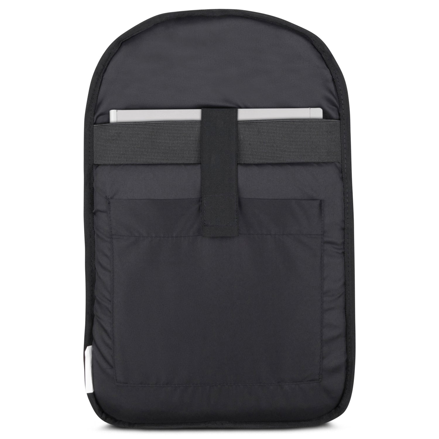 Innenfach des schwarzen Schulrucksacks 'Milo' mit gepolstertem Bereich und Laptopfach