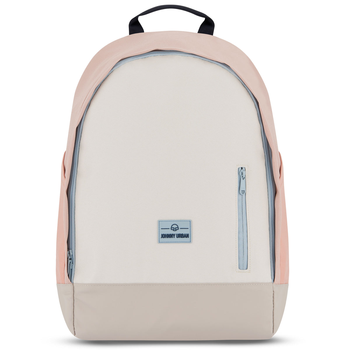 Rucksack 'Neo' von Johnny Urban in Beige und Rosa mit grauem Reißverschluss und vorderer kleiner Tasche