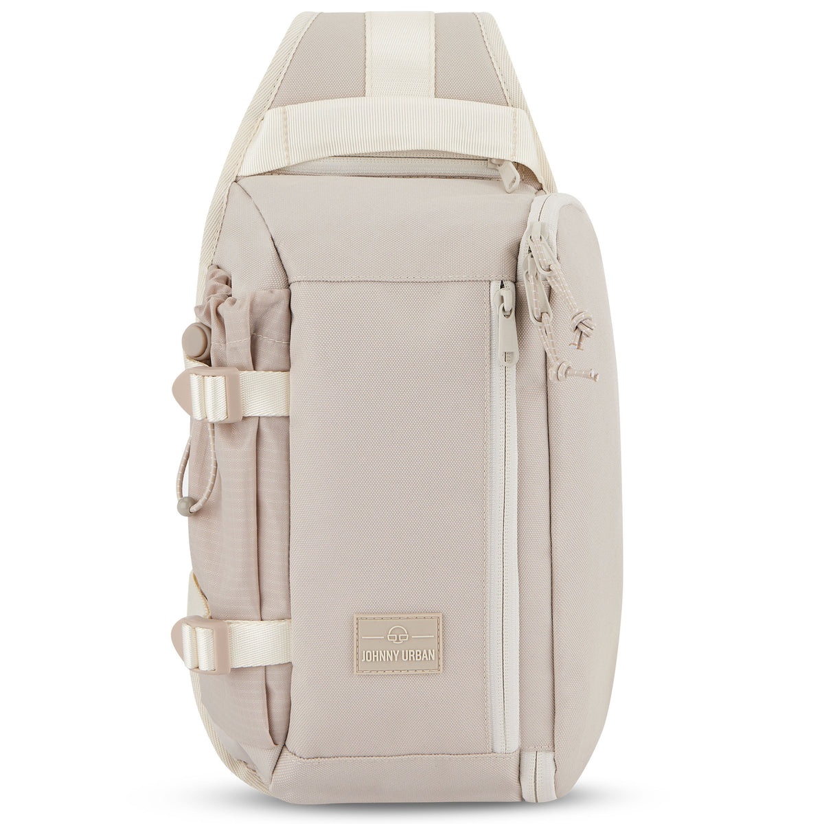 Beige Sling Bag 'Charlie' von Johnny Urban mit Reißverschlusstasche und verstellbaren Riemen