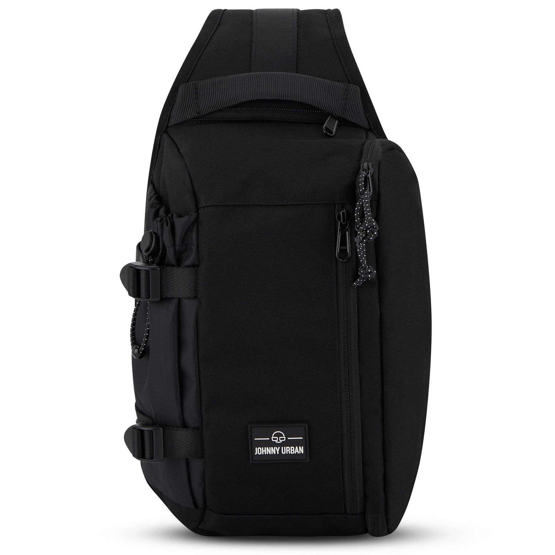 Schwarze Sling Bag 'Charlie' von Johnny Urban mit mehreren Reißverschlusstaschen und verstellbaren Riemen