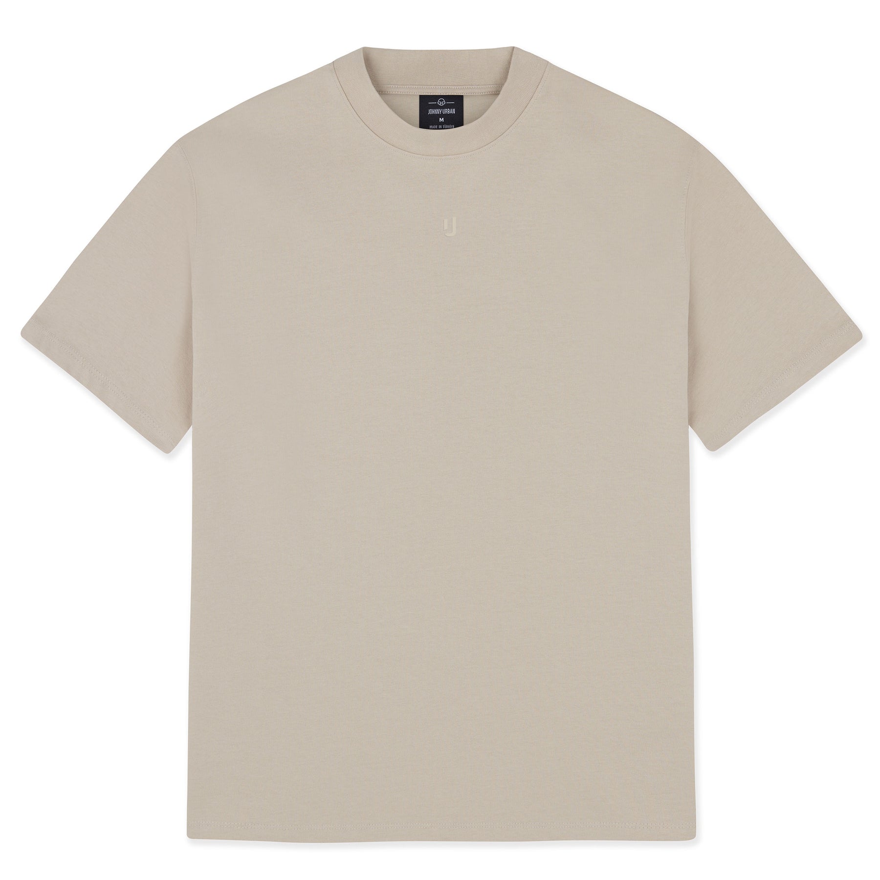 Sandfarbenes Oversize-T-Shirt 'Sammy Butterfly' von Johnny Urban mit rundem Ausschnitt