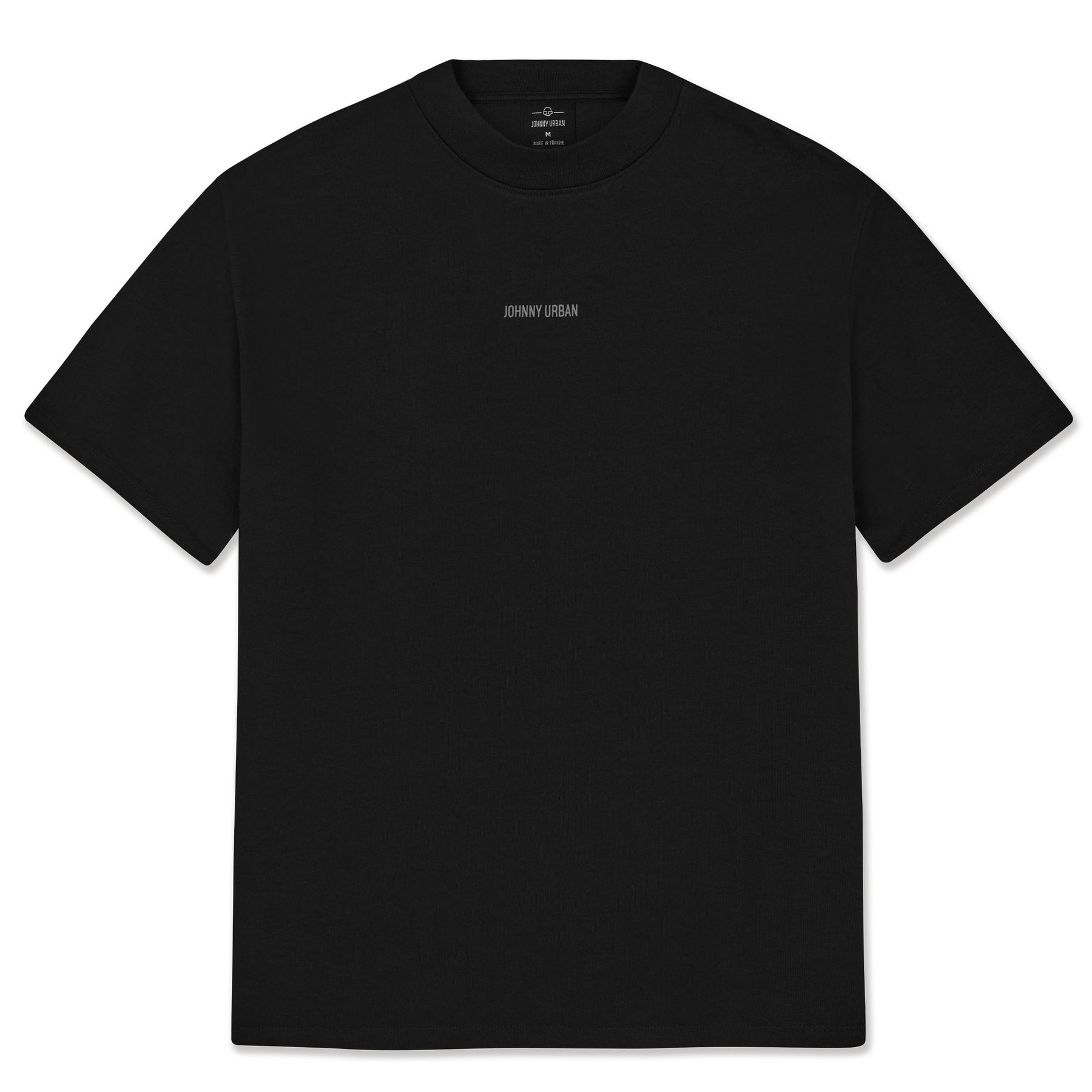 Schwarzes Oversize T-Shirt für Damen mit kleinem 'Johnny Urban' Print in der Mitte