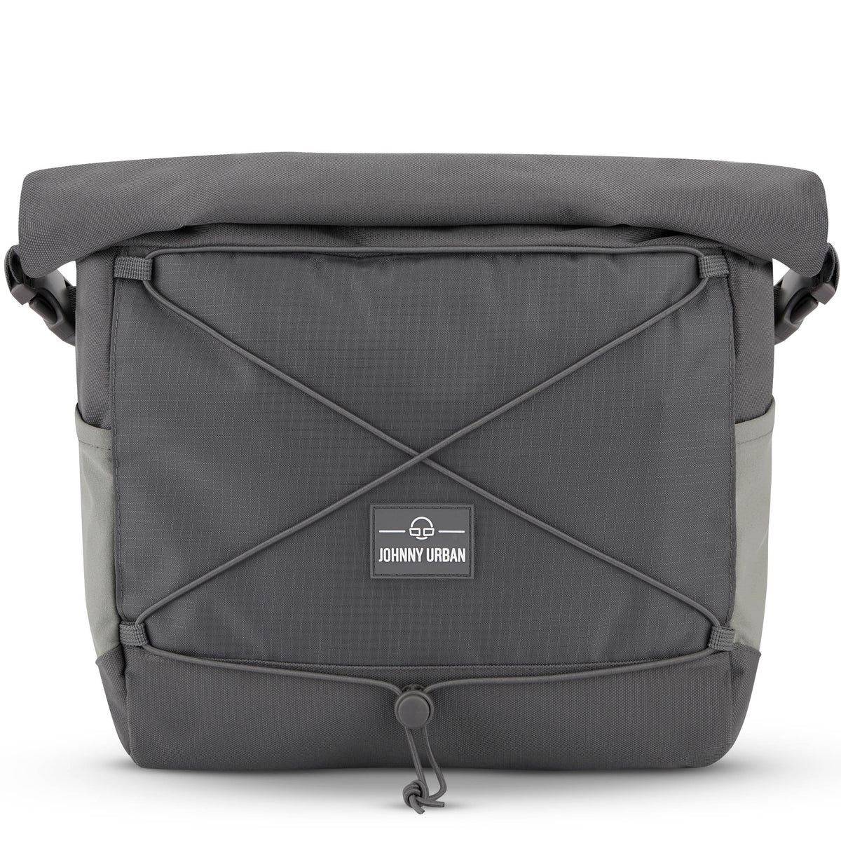 Dunkelgraue Umhängetasche 'Dylan' von Johnny Urban mit elastischem Netz vorne