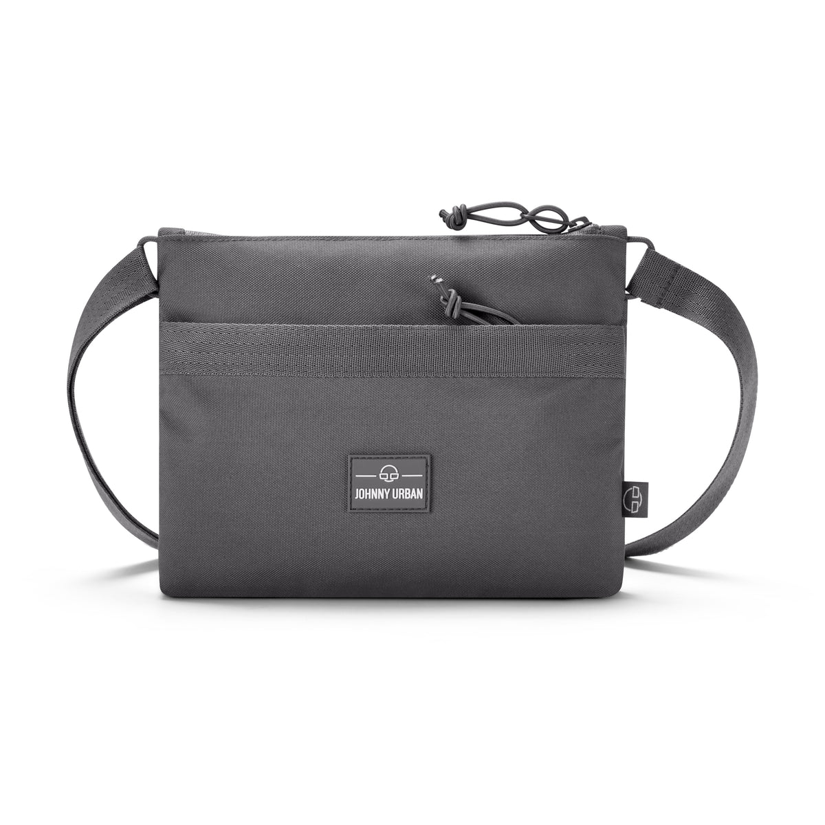 Dunkelgraue Umhängetasche 'Drew' von Johnny Urban mit Fronttasche und verstellbarem Gurt
