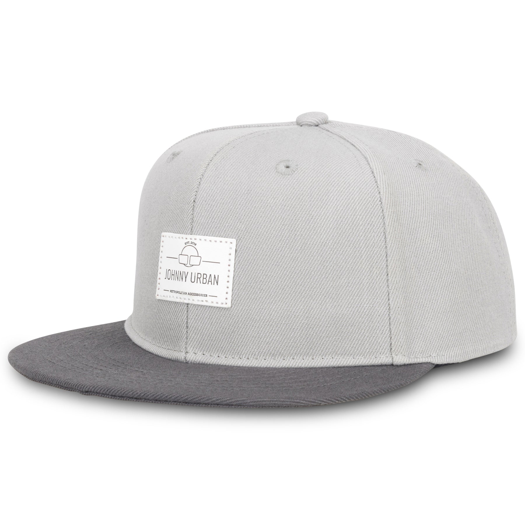Baseballcap 'Dean' von Johnny Urban, hellgrau mit dunklem Schirm und weißem Markenetikett vorne