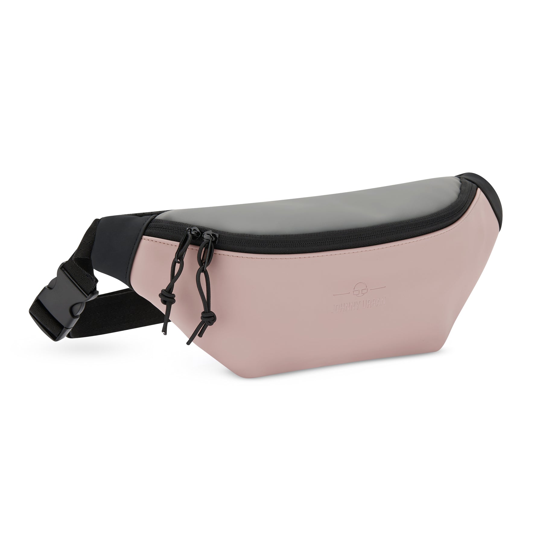 Johnny Urban Bauchtasche 'Riley' in Rosa mit schwarzem Reißverschluss und verstellbarem Gurt