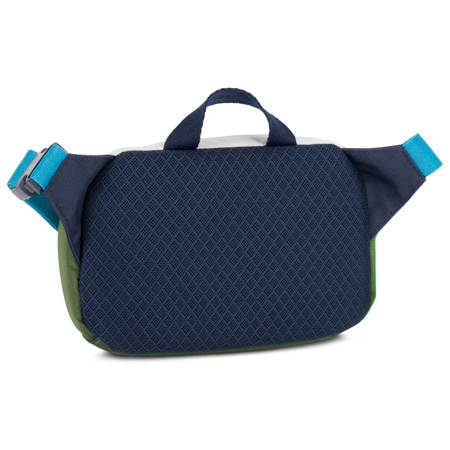 Kinder Bauchtasche 'Felix' mit blauem, gepolstertem Rückenteil und verstellbarem Gürtel mit türkisfarbenen Riemen