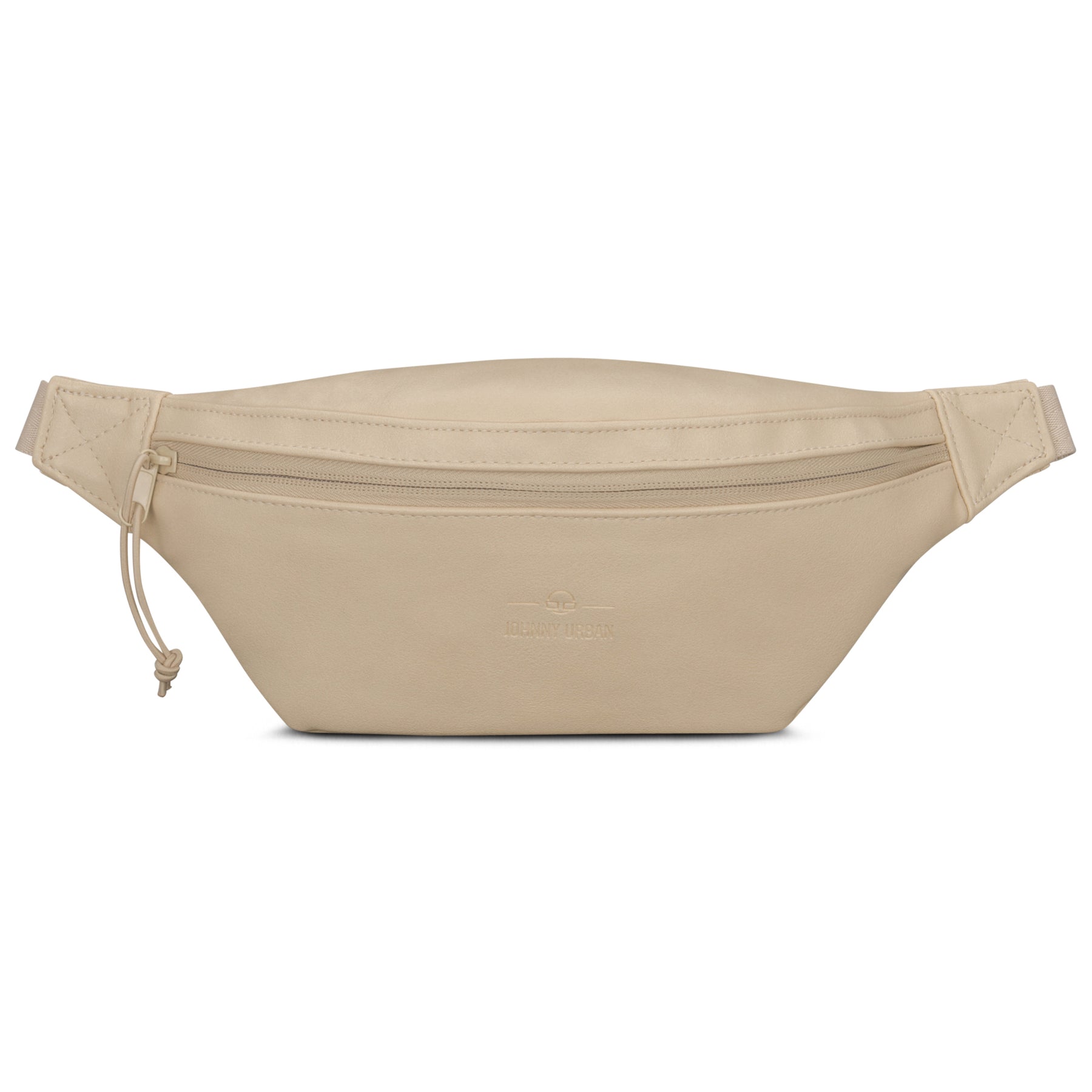 Beige Bauchtasche 'Toni' aus Kunstleder mit Reißverschluss und verstellbarem Gurt