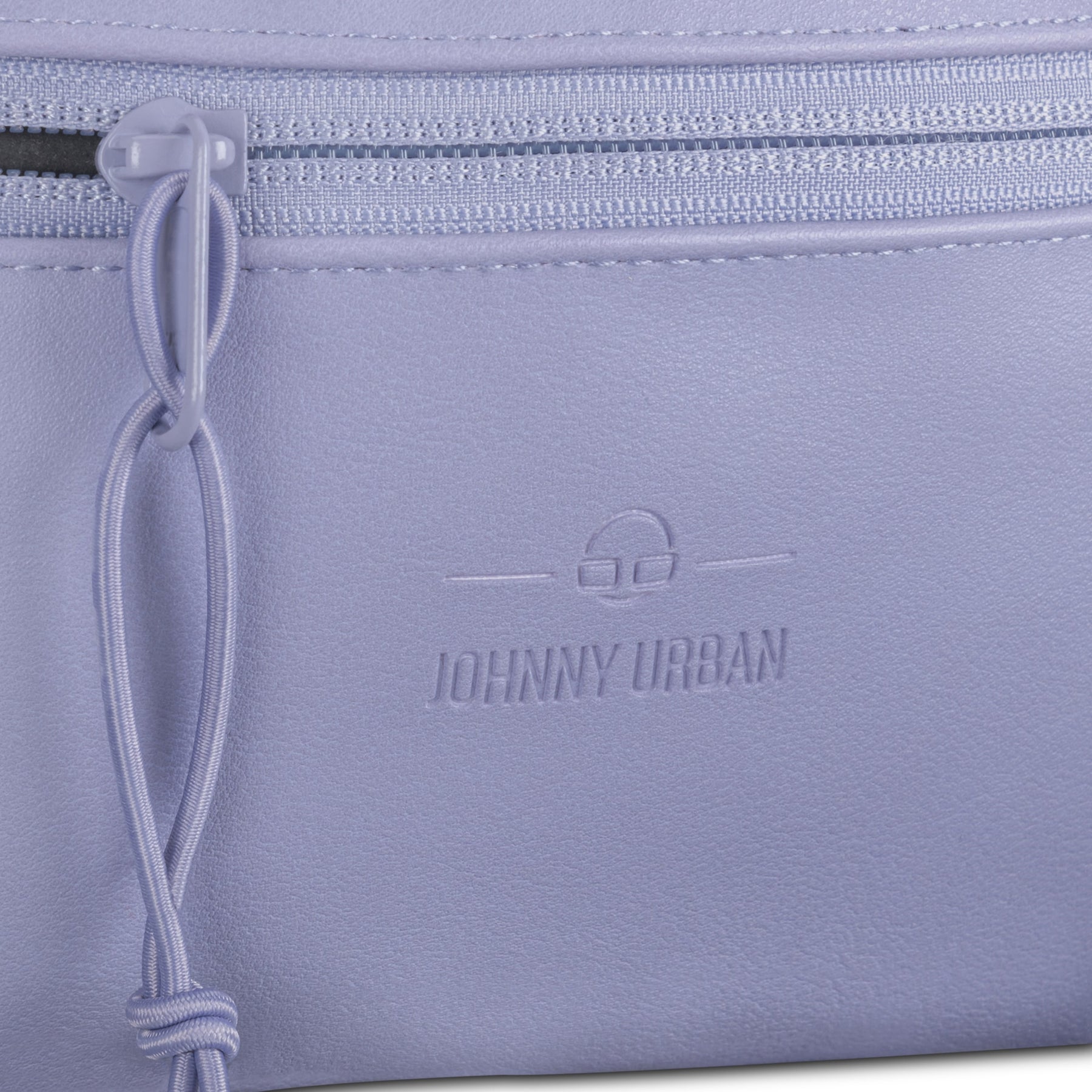 Fliederfarbene Bauchtasche ‚Toni‘ aus Kunstleder mit sichtbarem Markenlogo und Reißverschluss