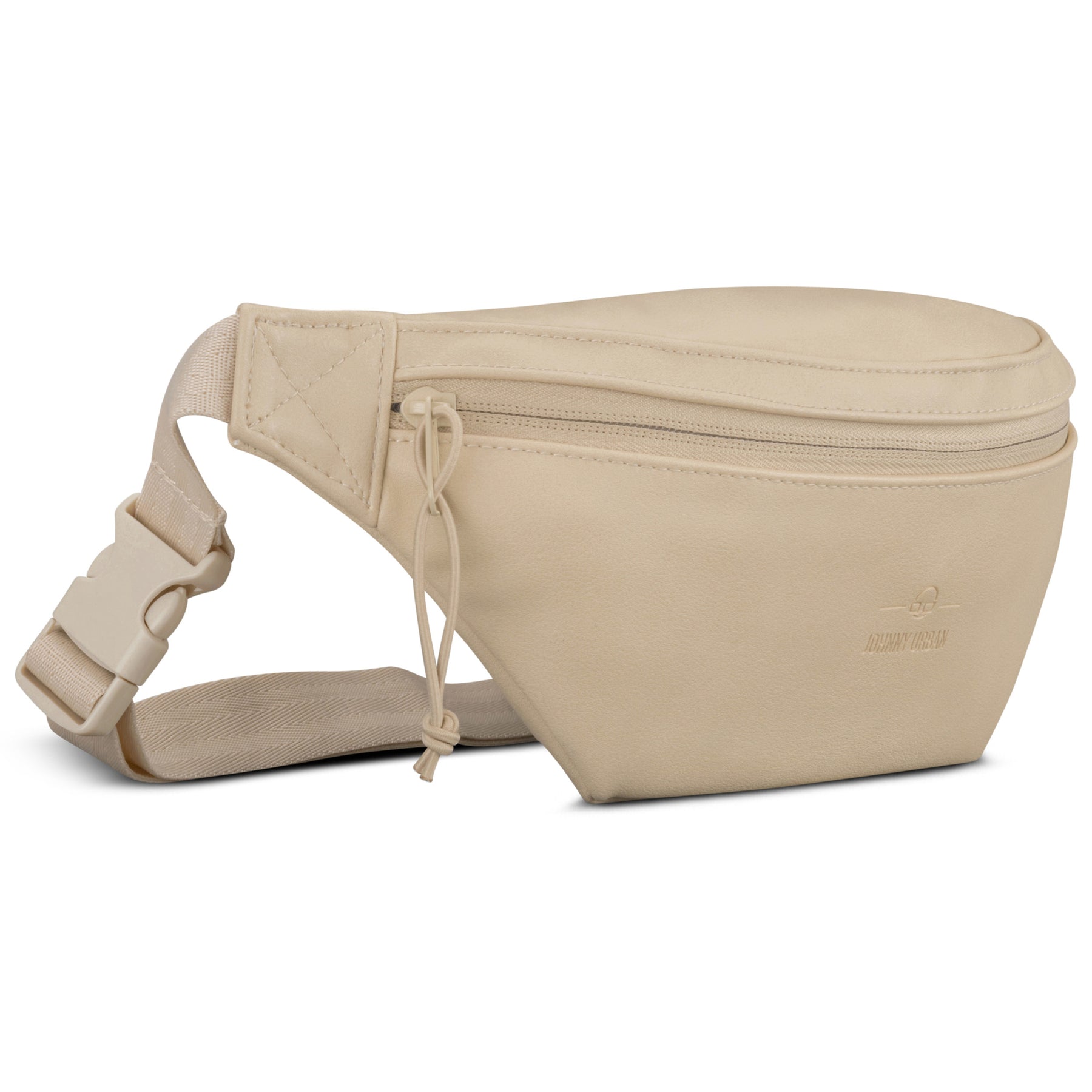 Beige Bauchtasche 'Toni' aus Kunstleder mit Reißverschluss und verstellbarem Gurt