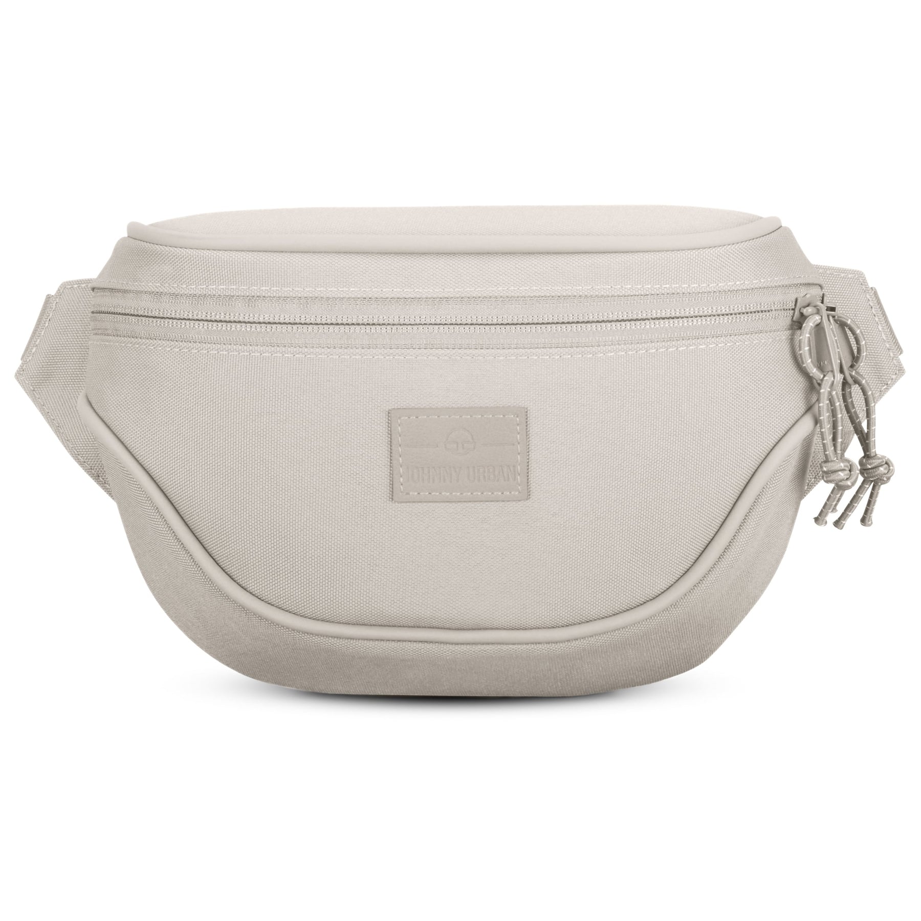 Beige Bauchtasche ‚Ben‘ von Johnny Urban mit Reißverschluss und markantem Logo auf der Vorderseite
