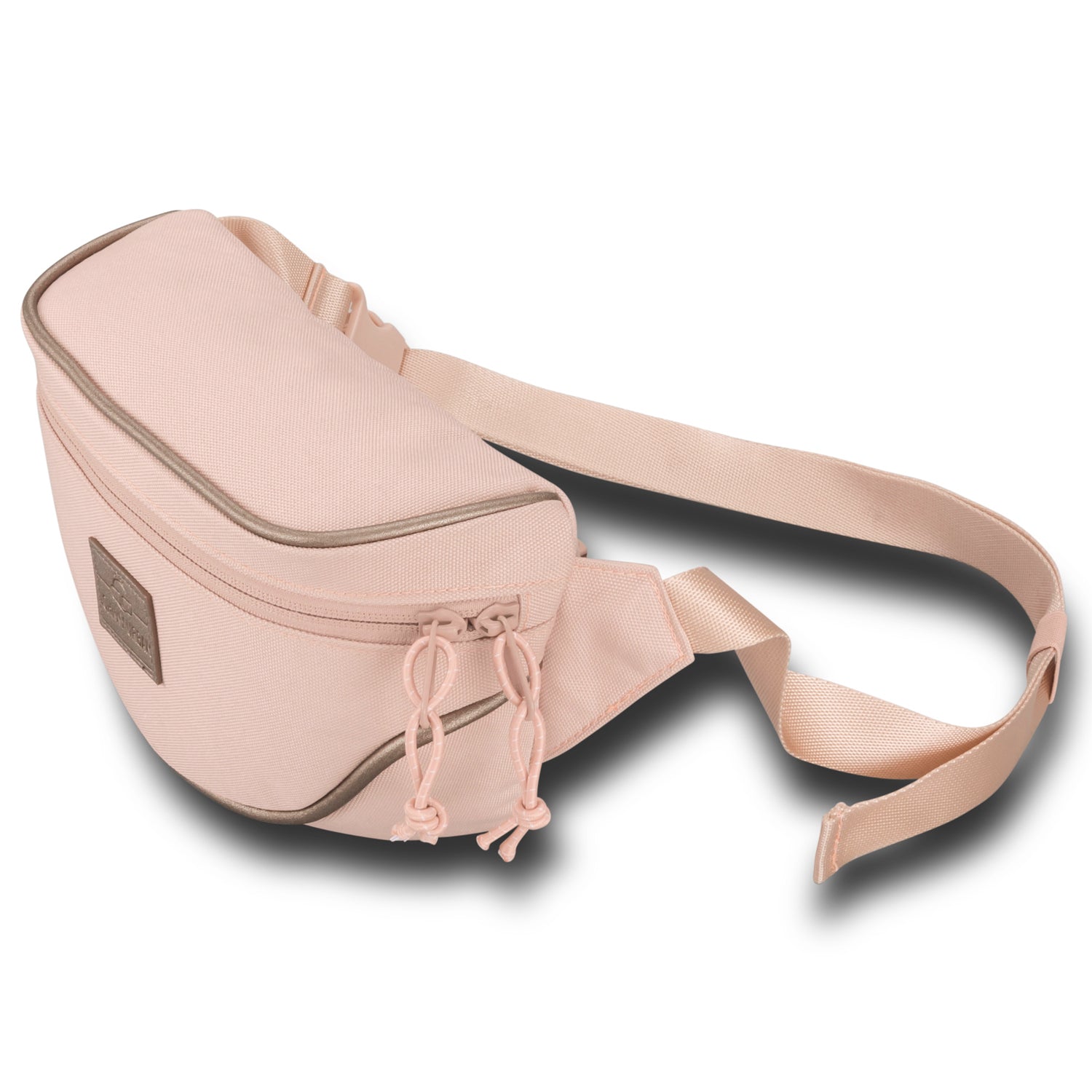 Rosa Bauchtasche 'Ben' mit zwei Reißverschlüssen, verstellbarem Gurt und Lederlogo von Johnny Urban