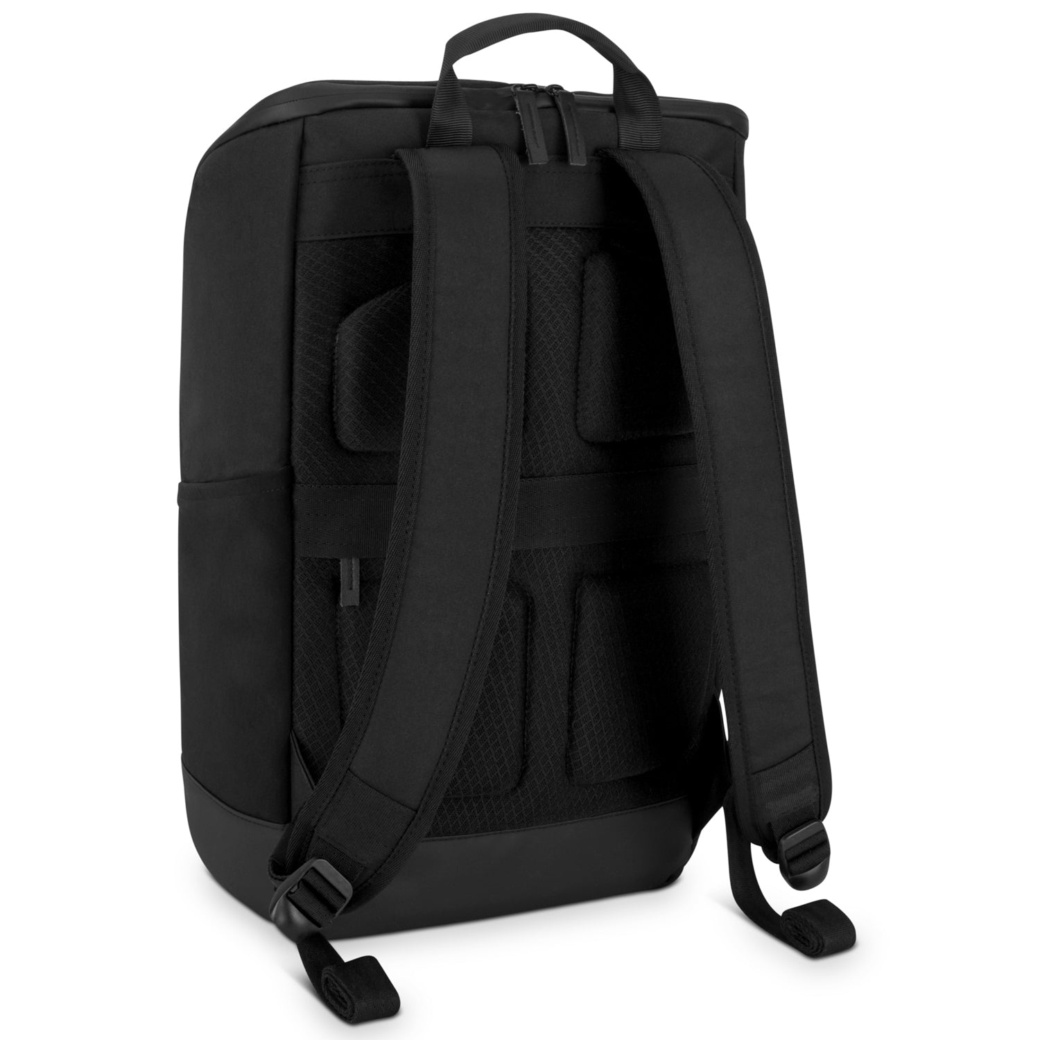 Schwarzer Business-Rucksack 'Jasper' mit gepolsterten Rücken- und Schultergurten, von hinten gezeigt