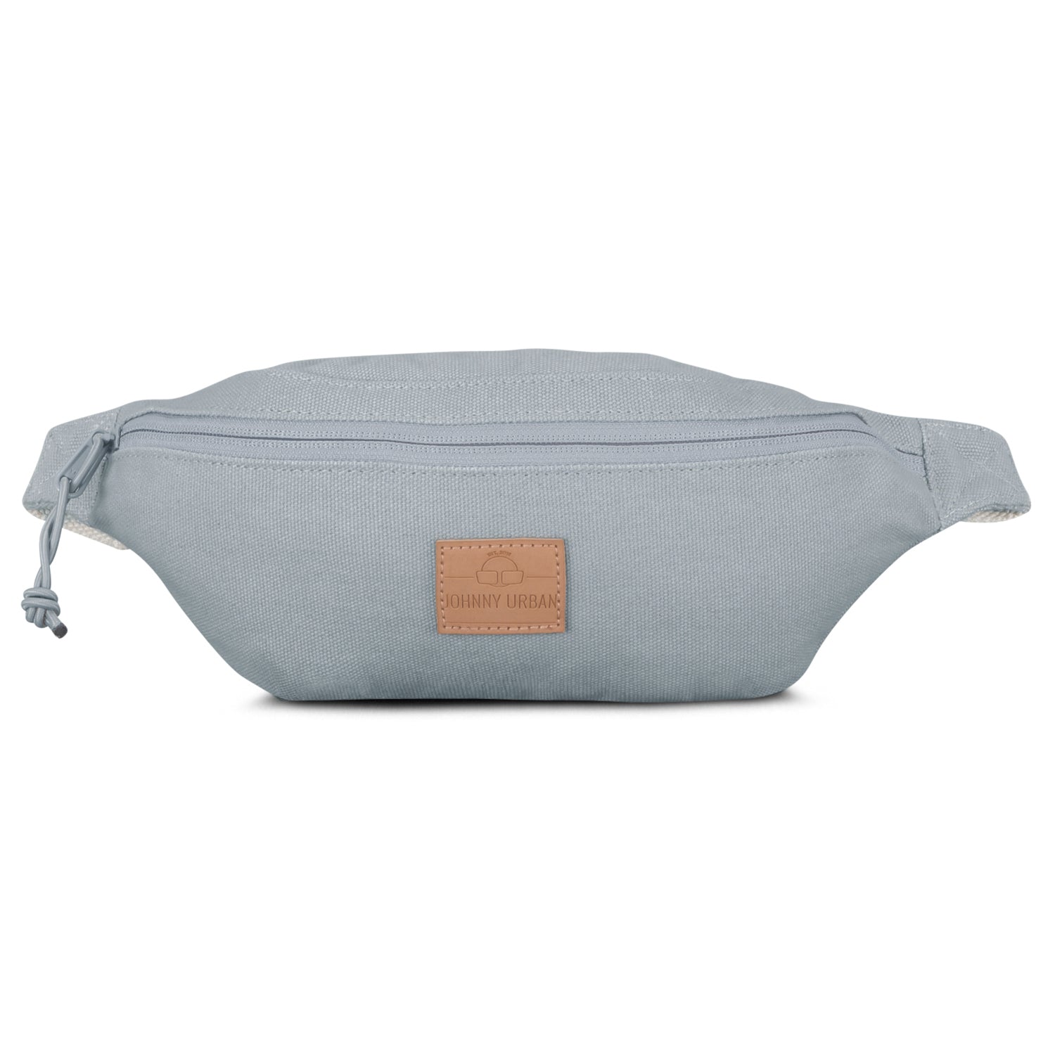 Graue Canvas-Bauchtasche 'Toni' von Johnny Urban mit Reißverschluss und Lederlogo