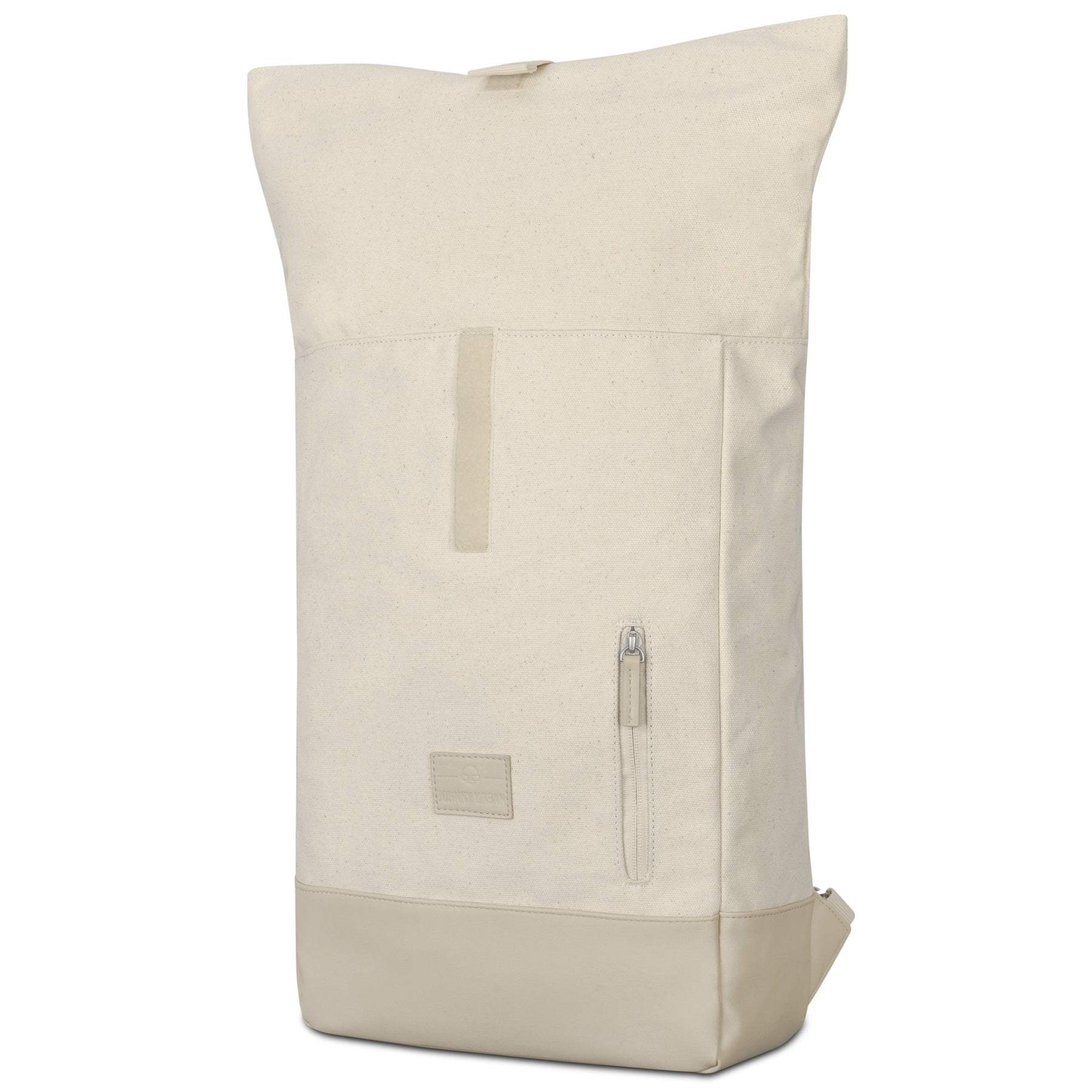 Johnny Urban Rolltop Rucksack 'Adam Medium' in offwhite aus Canvas und Lederboden