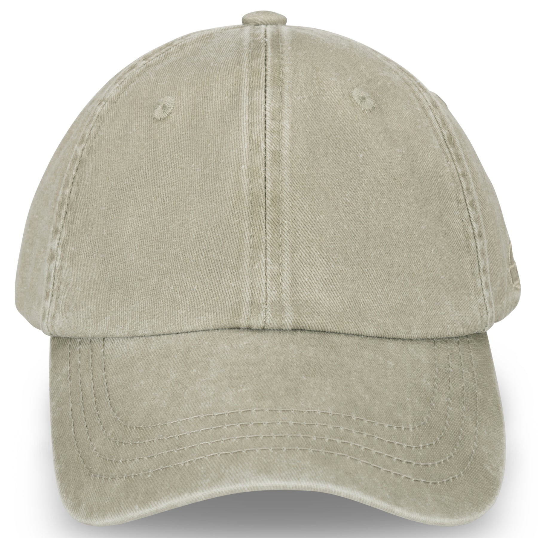 Beige Canvas-Cap 'Dave' mit gebogenem Schirm und sichtbaren Nähten