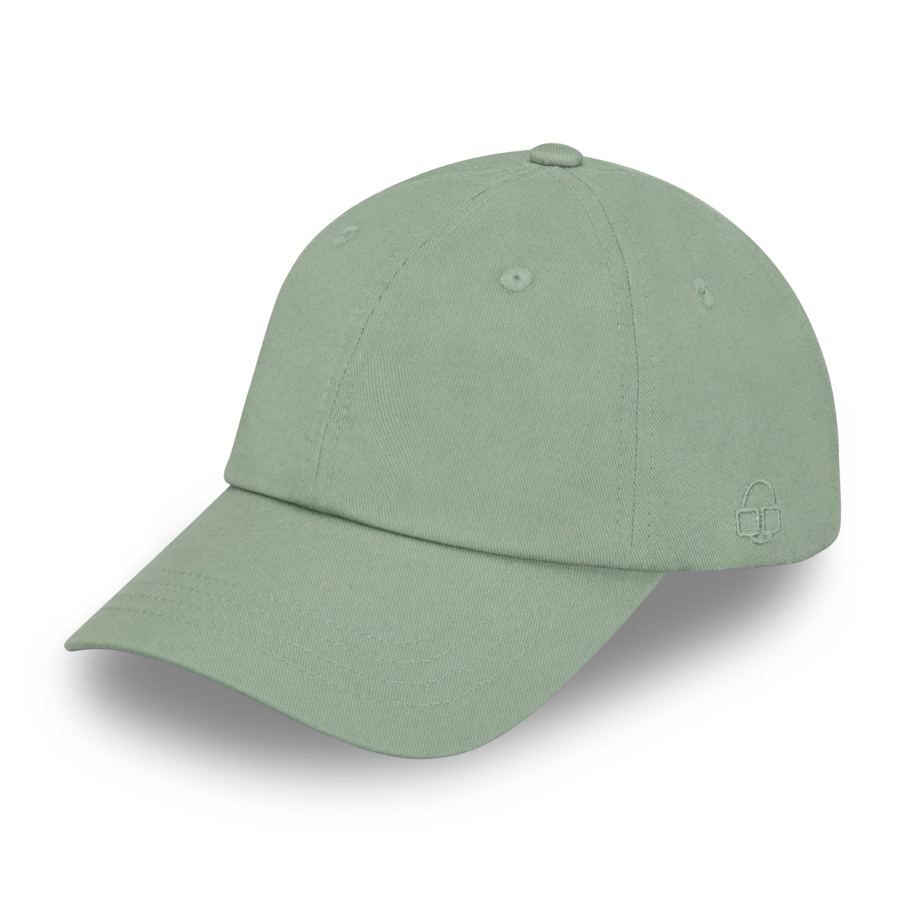 Grüne Cap 'Jen' mit besticktem kleinen Schlosslogo an der Seite