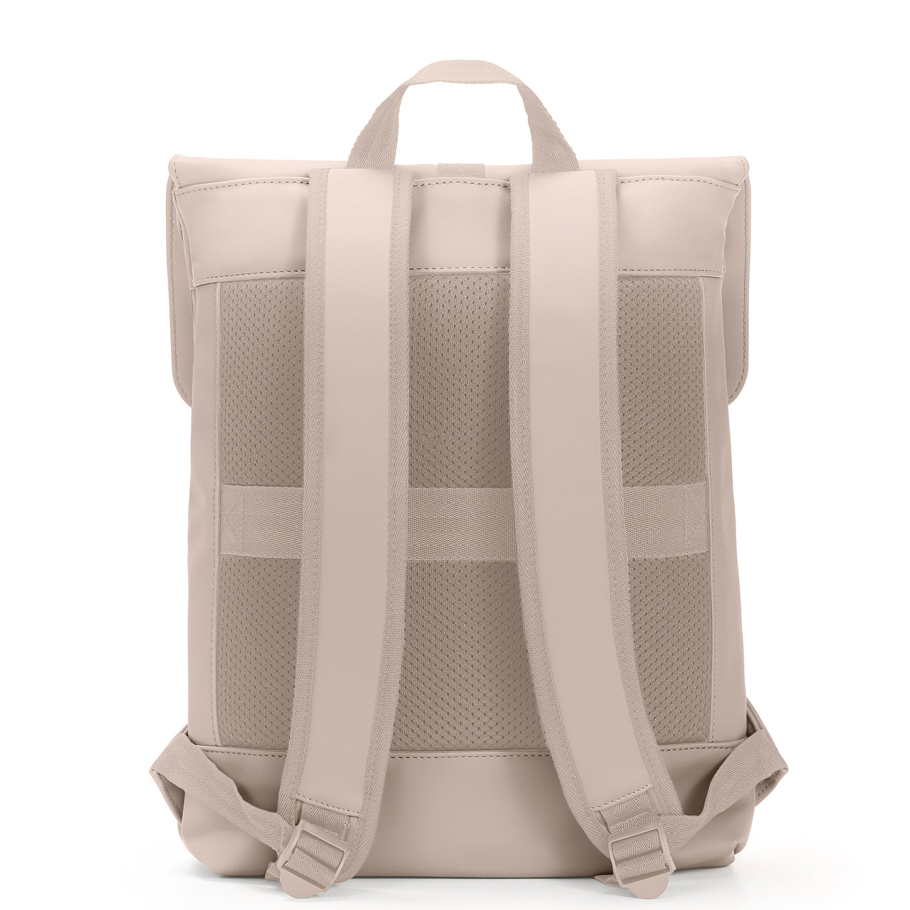 Rucksack Damen 'Ruby' in Beige, Rückseite mit gepolsterten Schultergurten und atmungsaktivem Rückenbereich