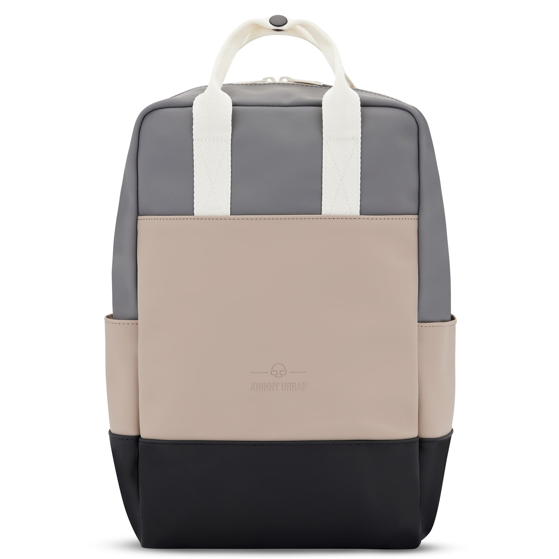 Damenrucksack 'Hailey' von Johnny Urban in Beige, Grau und Schwarz mit weißen Tragegriffen