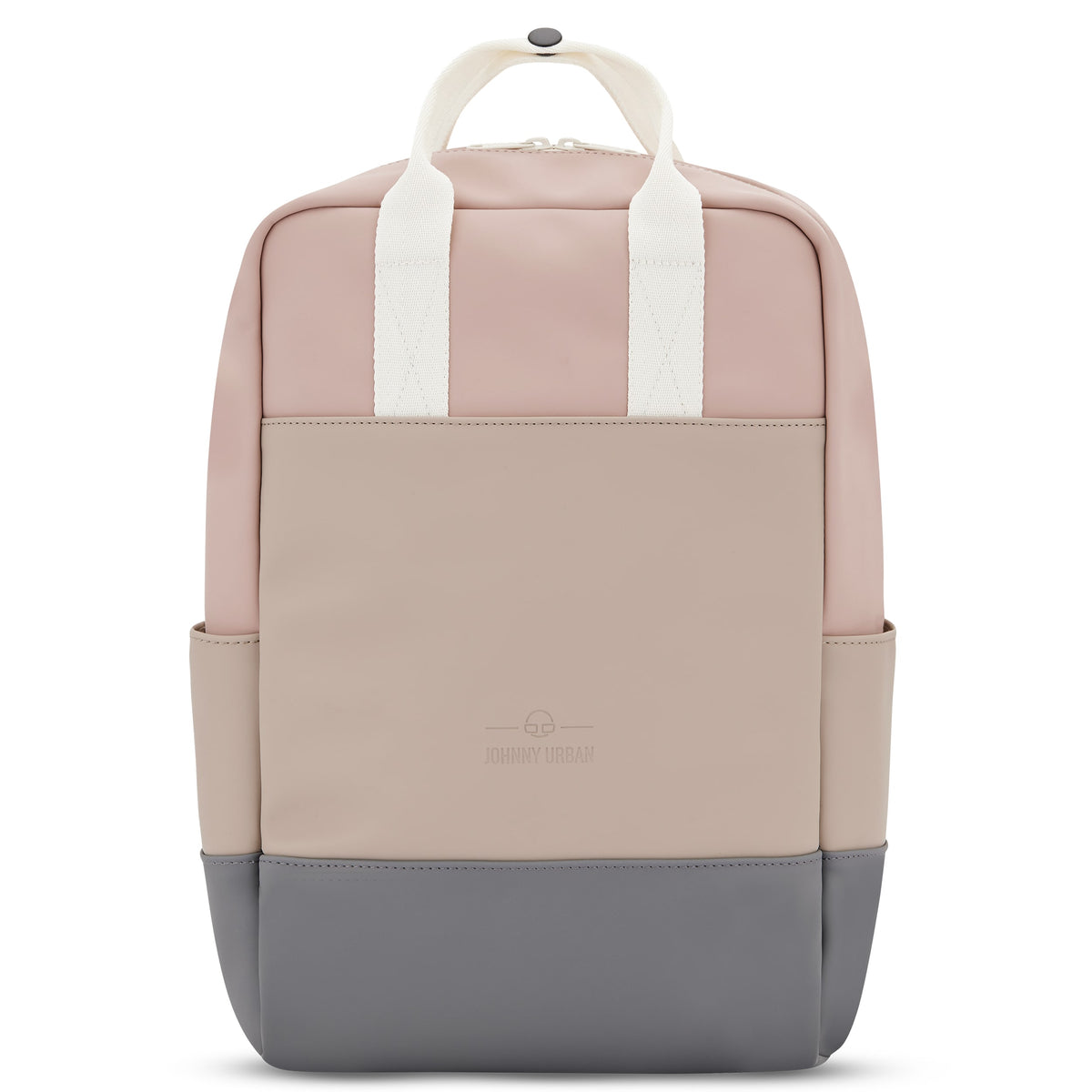 Damenrucksack 'Hailey' in Beige, Rosa und Grau mit weißen Tragegriffen