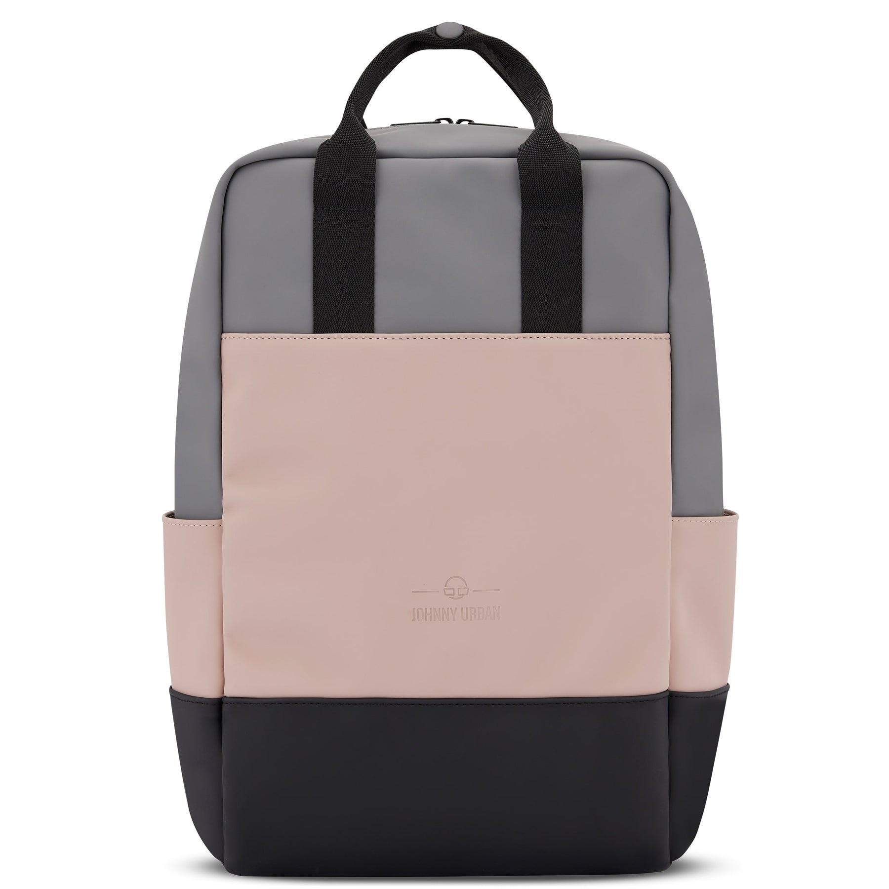 Rucksack 'Hailey' in Grau, Rosa und Schwarz mit schwarzen Tragegriffen