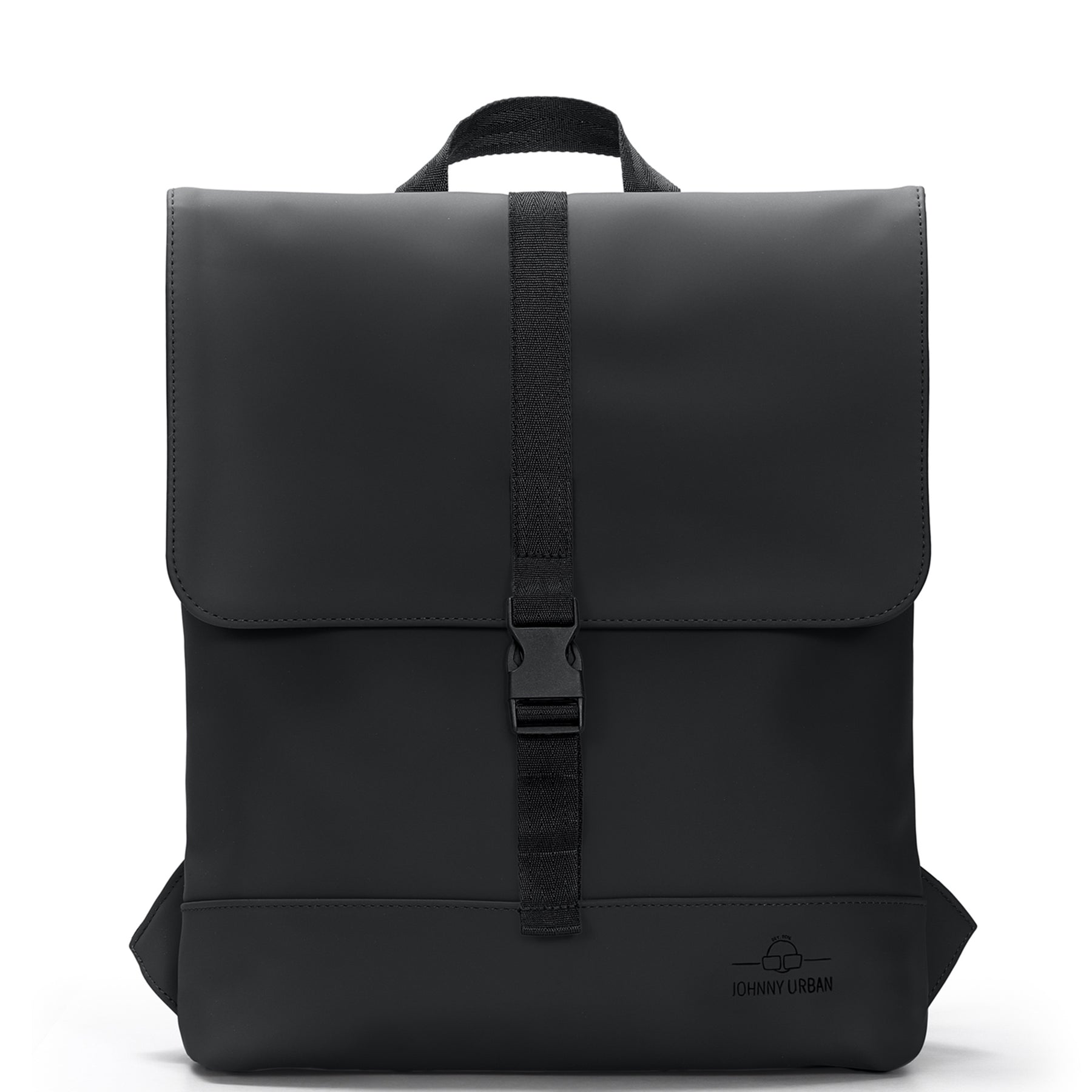 Schwarzer Damenrucksack 'Ruby' von Johnny Urban mit Klappe und Steckverschluss