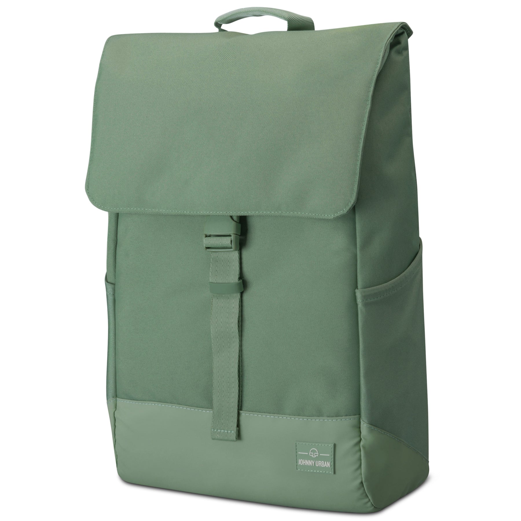Grüner Rucksack 'Mika' von Johnny Urban mit Klappe, Steckverschluss und Seitenfächern