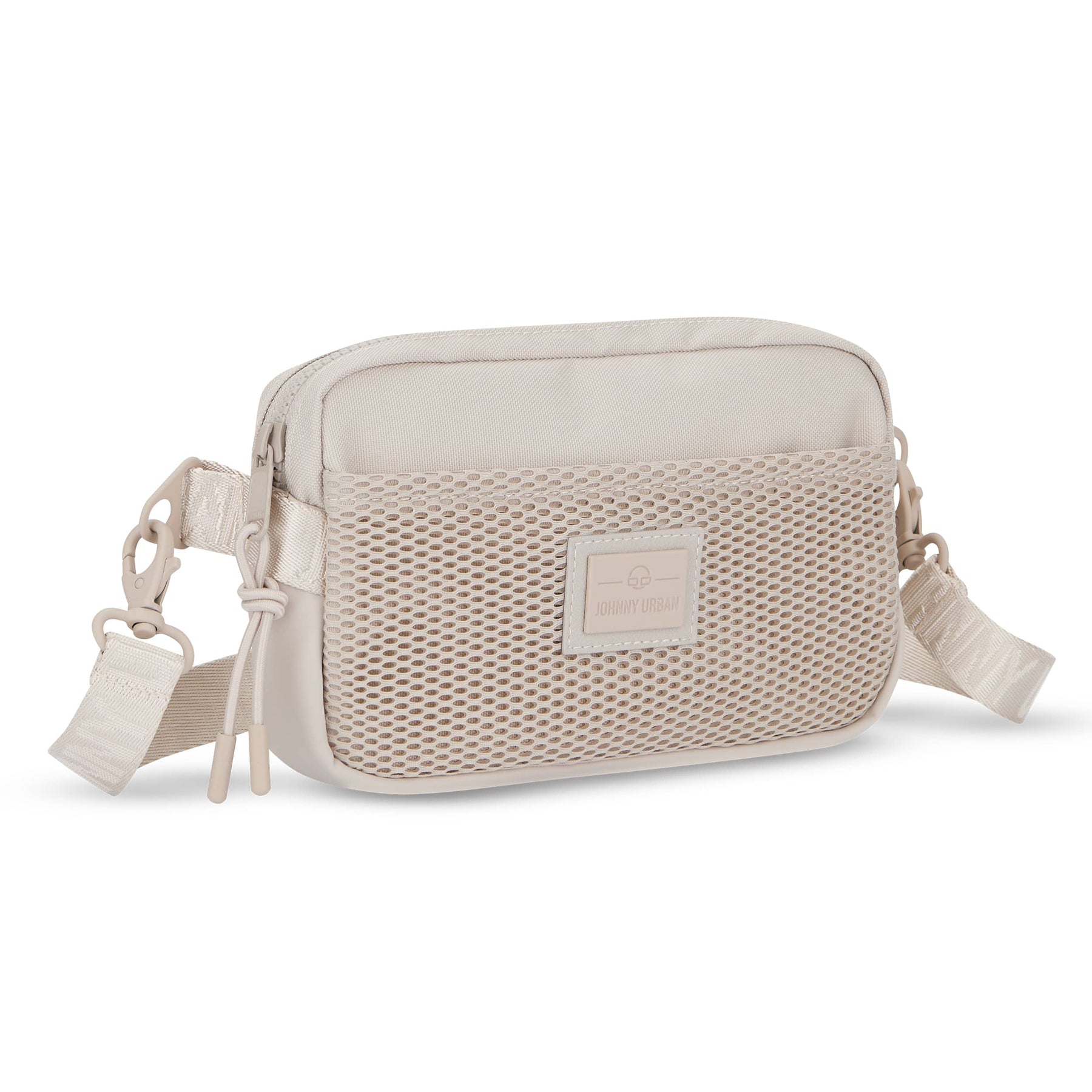 Beige Umhängetasche 'Elliot' von Johnny Urban mit Netzvorderfach und verstellbarem Gurt