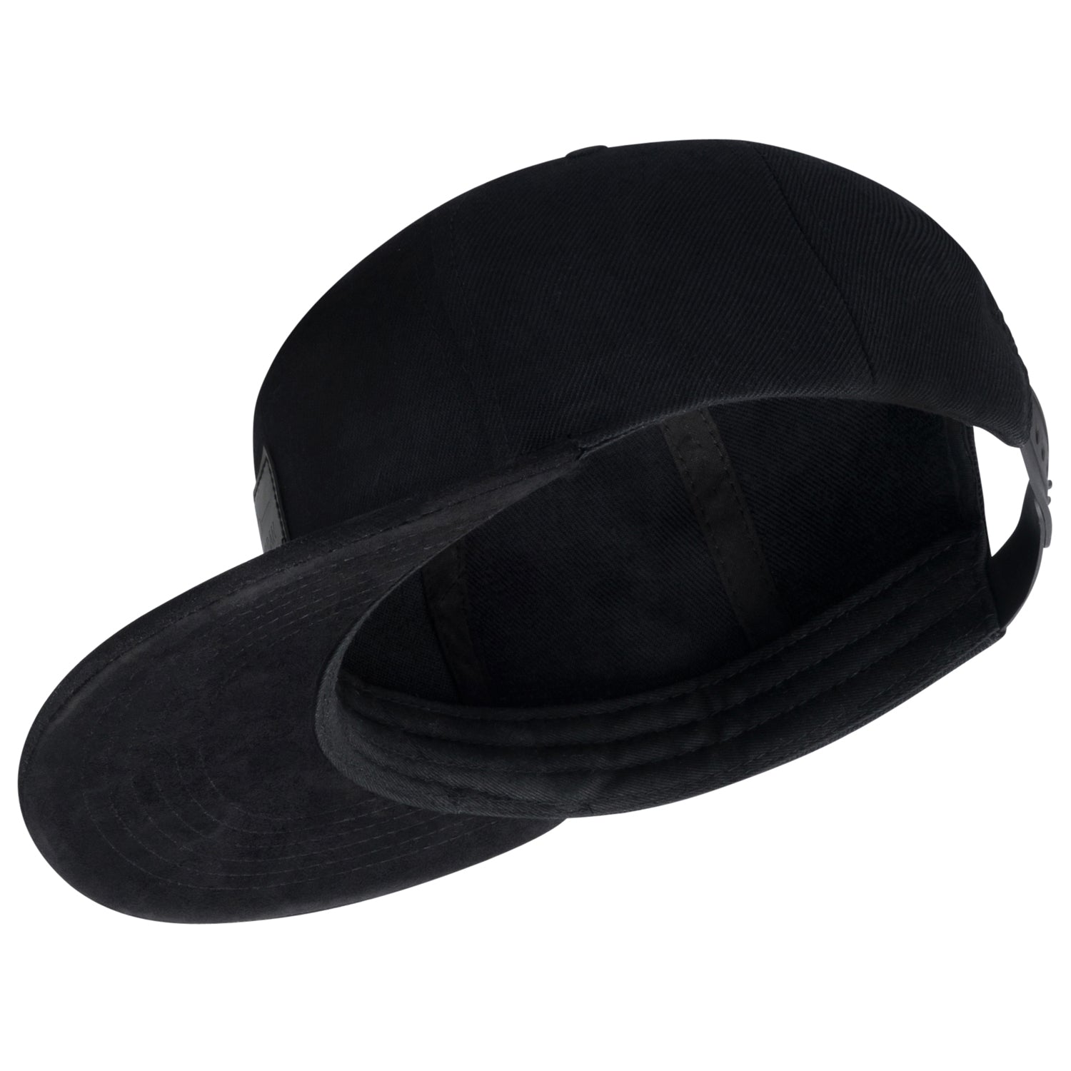 Schwarze 'Dean' Cap mit verstellbarem Verschluss und flachem Schirm