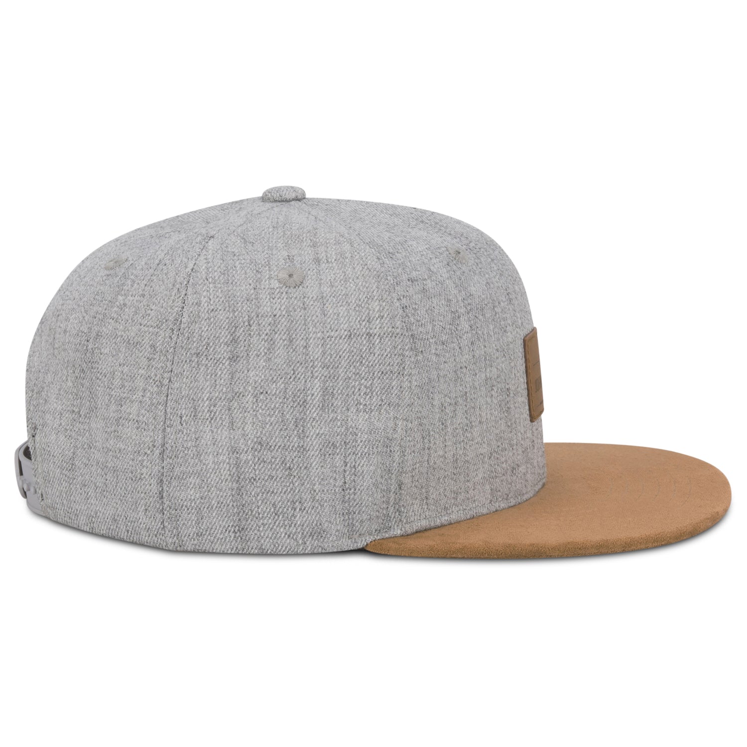 Cap ,Dean' mit grauem Stoff und braunem flachem Schirm