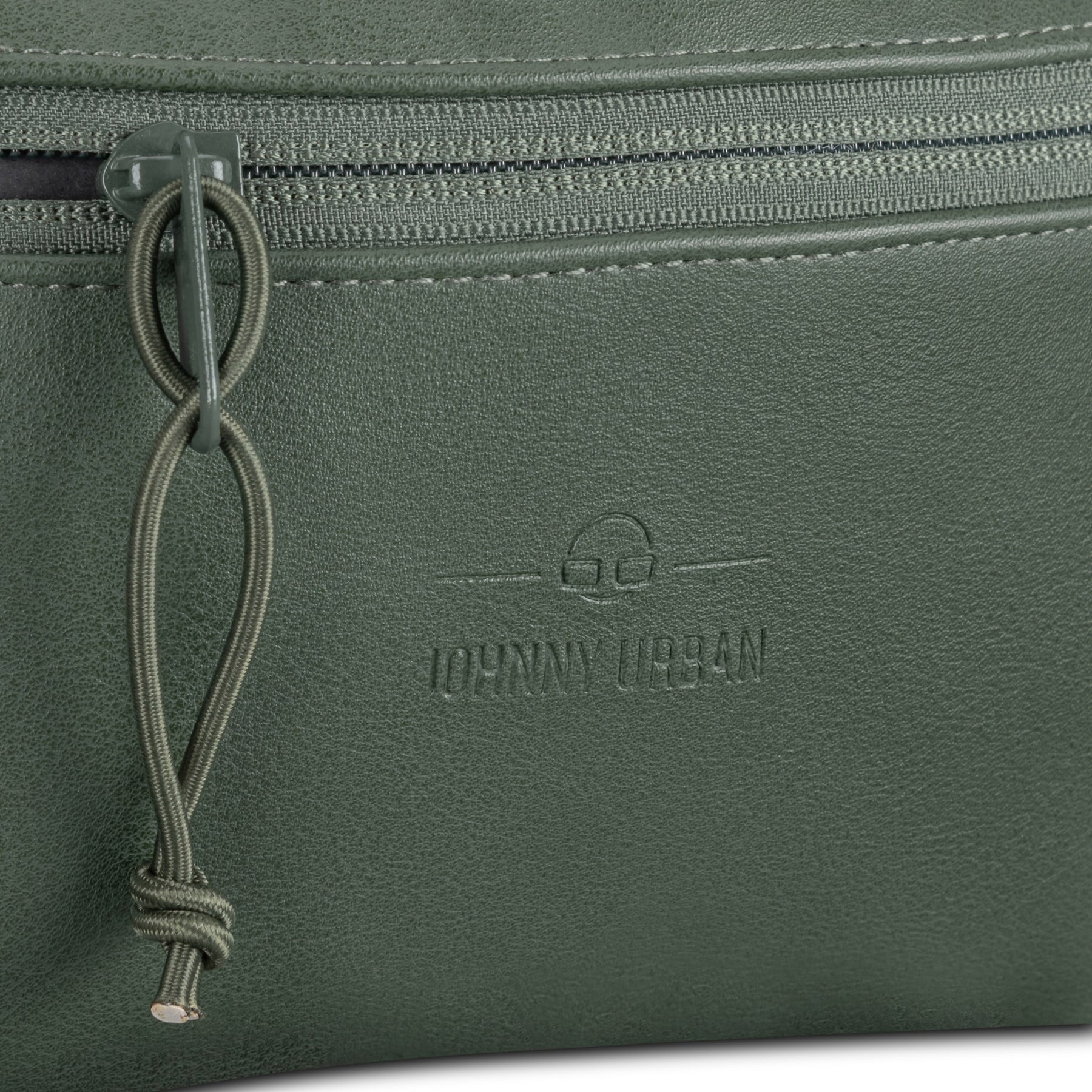 Dunkelgrüne Bauchtasche 'Toni' aus Kunstleder mit Reißverschluss und Johnny Urban Logo geprägt