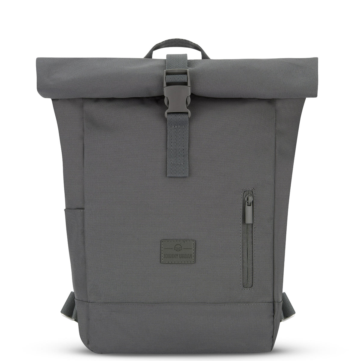Johnny Urban Rolltop Rucksack Robin Small in Grau mit Schnallenverschluss und Reißverschlusstasche