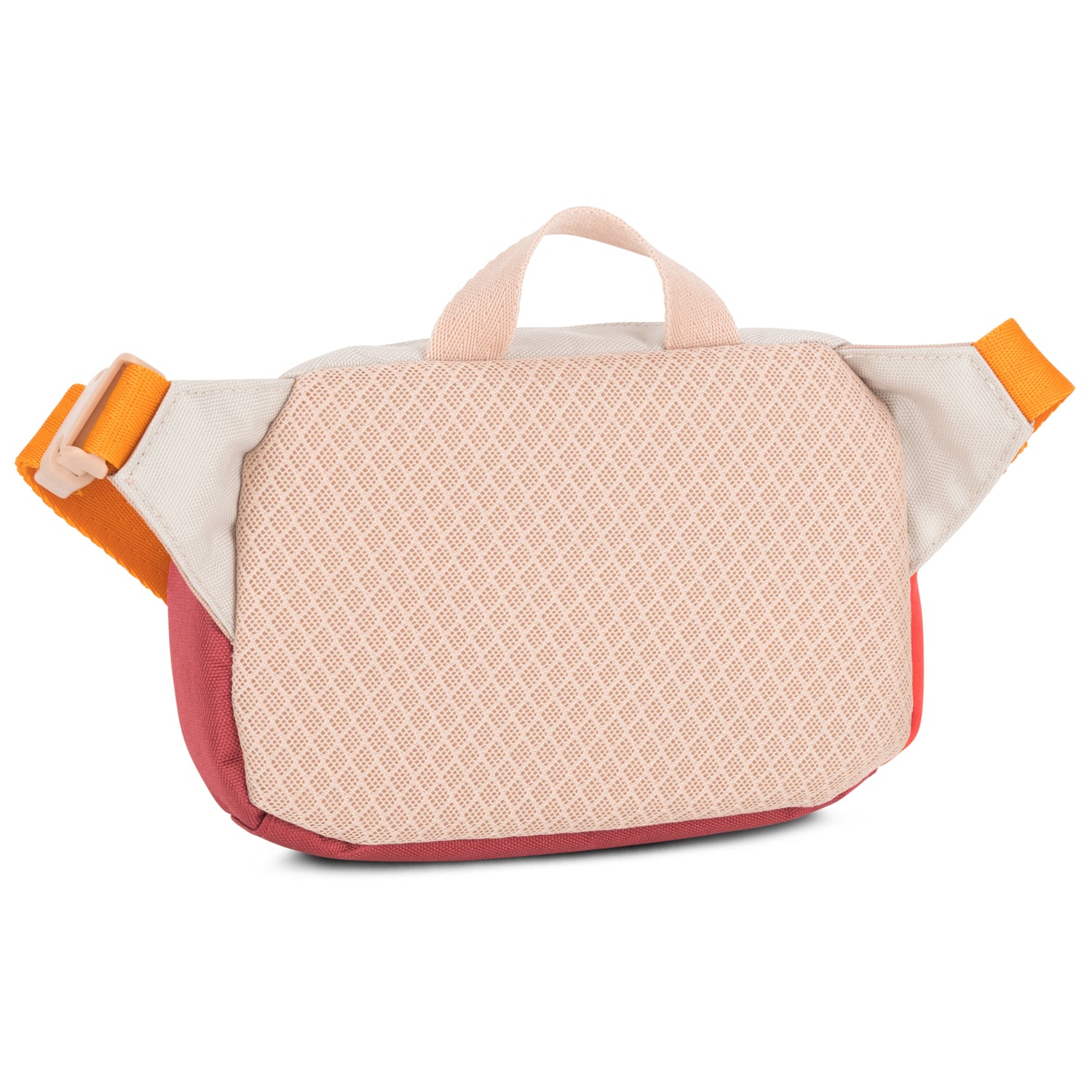 Kinder Bauchtasche 'Felix' in Hellrosa mit orangefarbenem Gurt und beigem Tragegriff