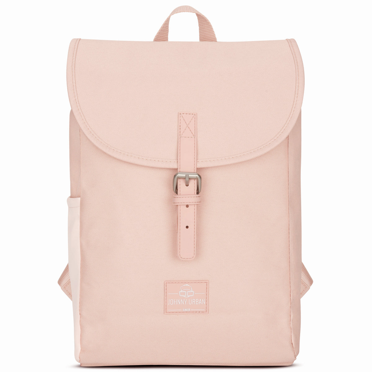 Rosa Kinderrucksack 'Liam' mit Überschlag und Schnalle, rechteckig, aus Textilmaterial