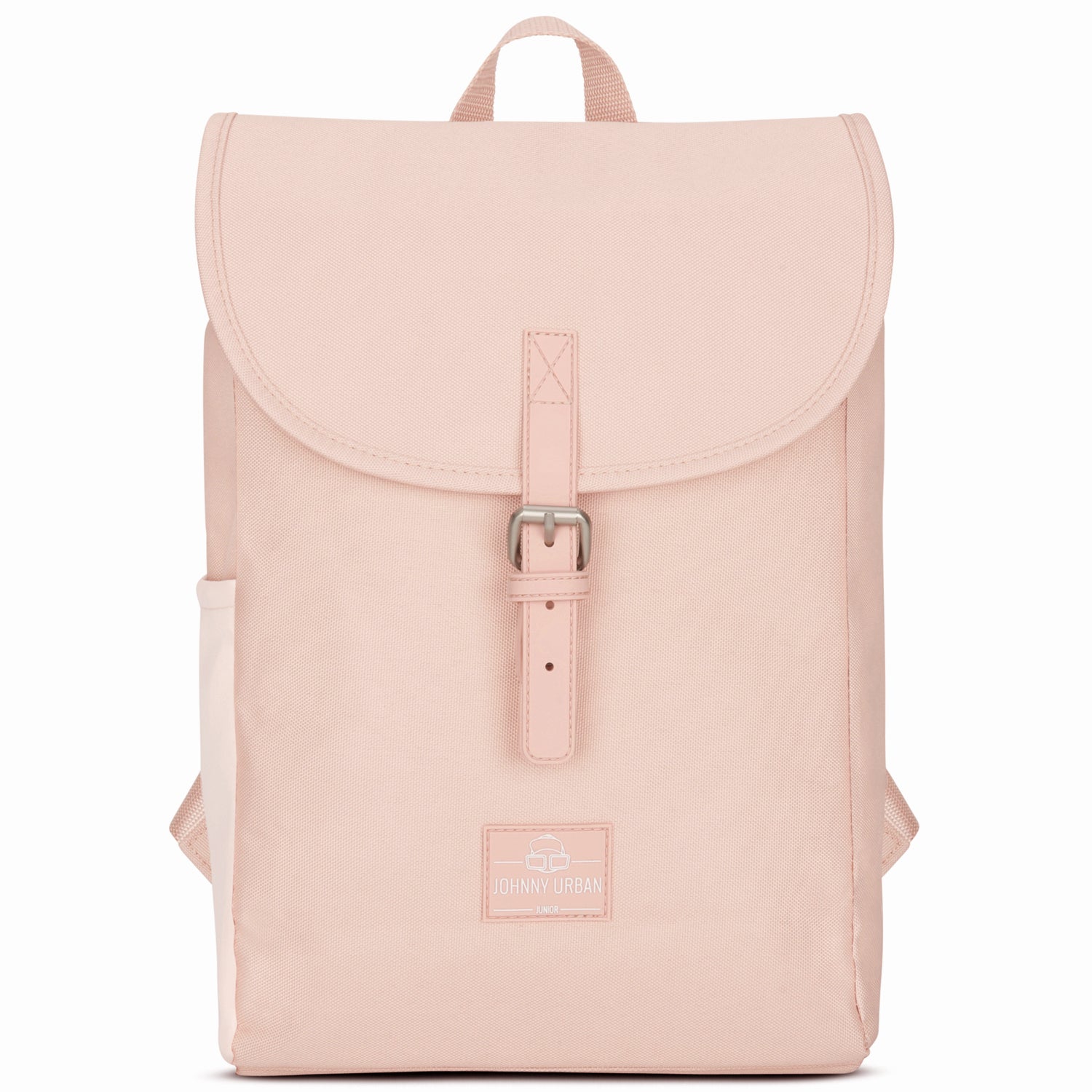 Rosa Kinderrucksack 'Liam' mit Überschlag und Schnalle, rechteckig, aus Textilmaterial