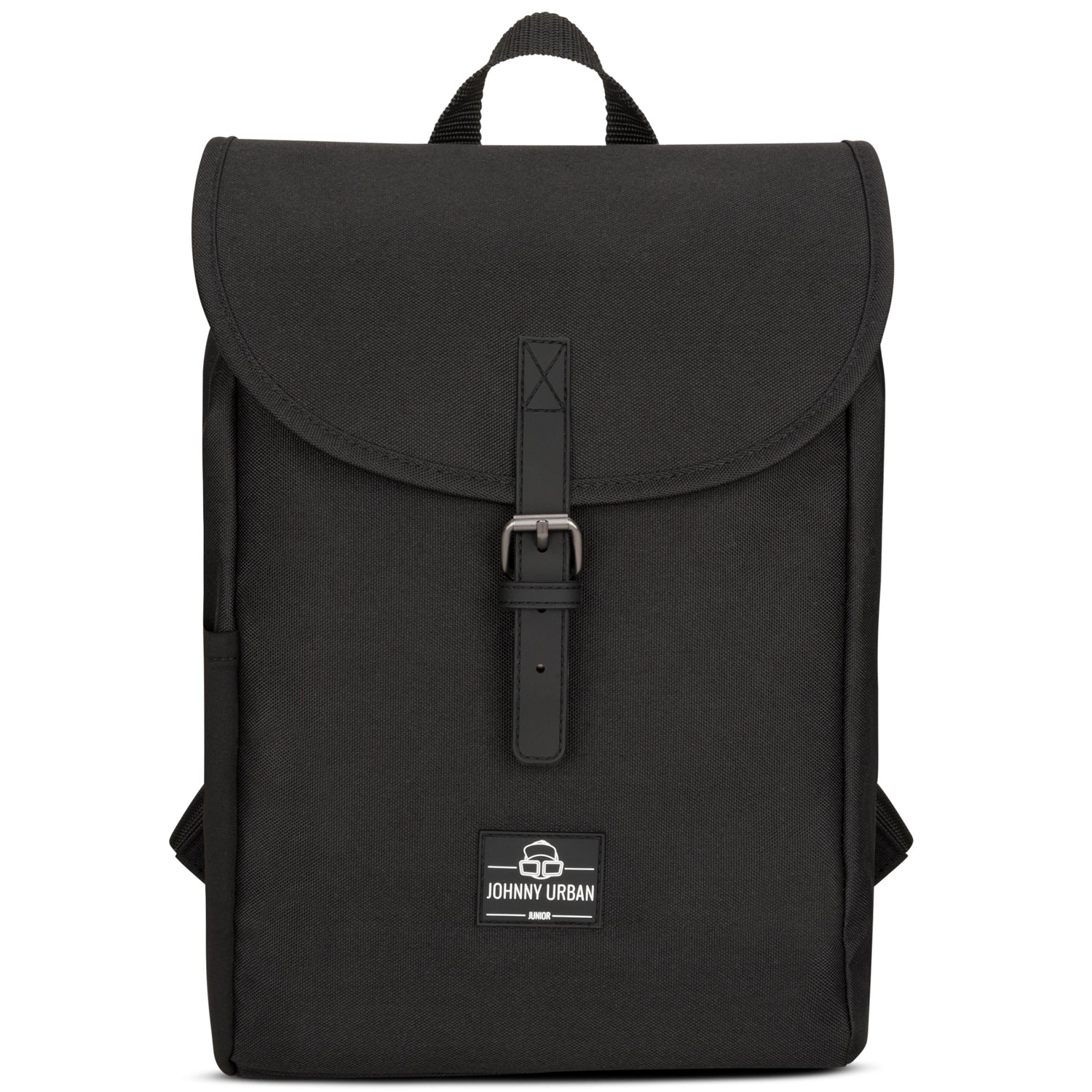 Schwarzer Kinderrucksack 'Liam' von Johnny Urban mit umlaufender Klappe und Schnallenverschluss