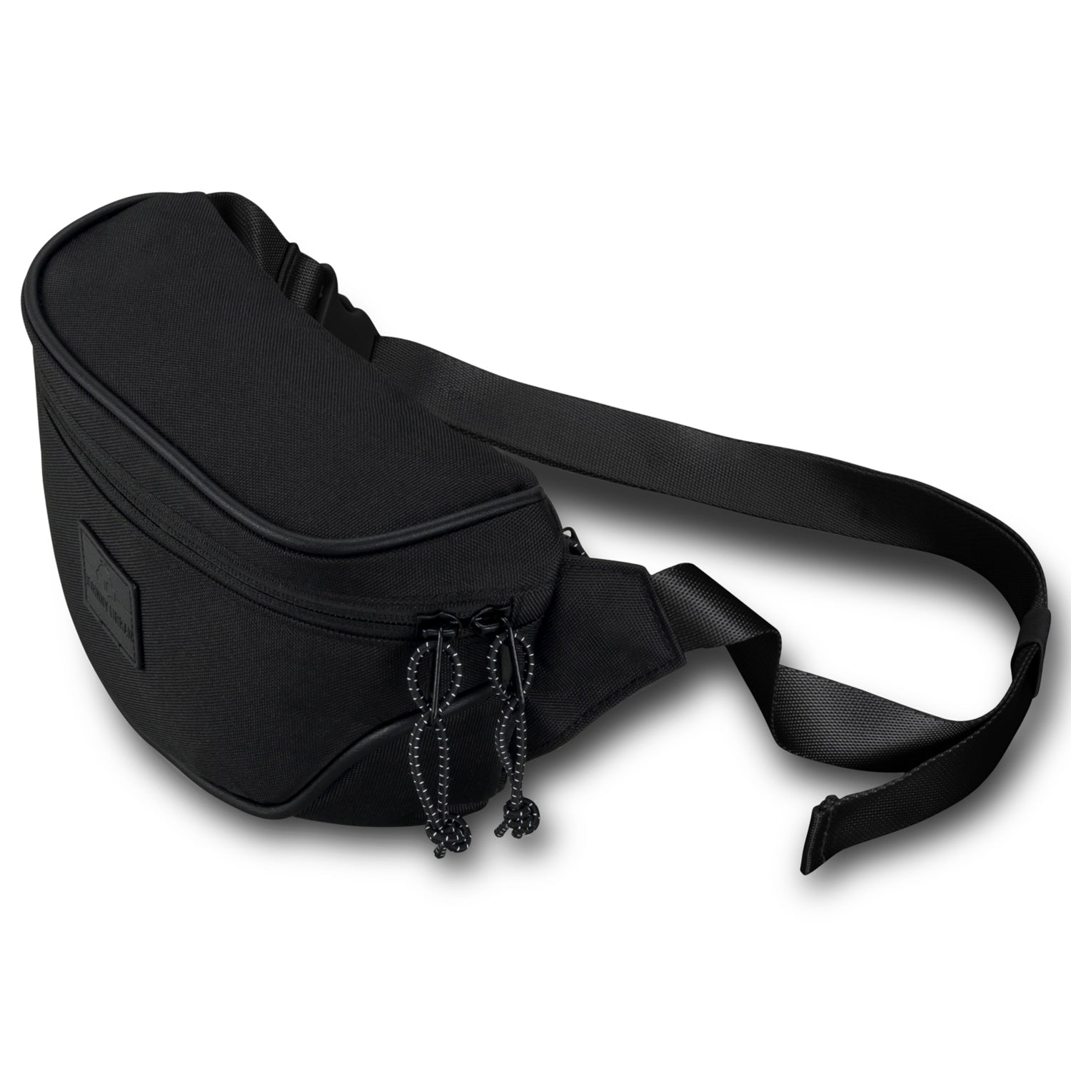 Schwarze nachhaltige Bauchtasche 'Ben' mit Reißverschluss und verstellbarem Gurt
