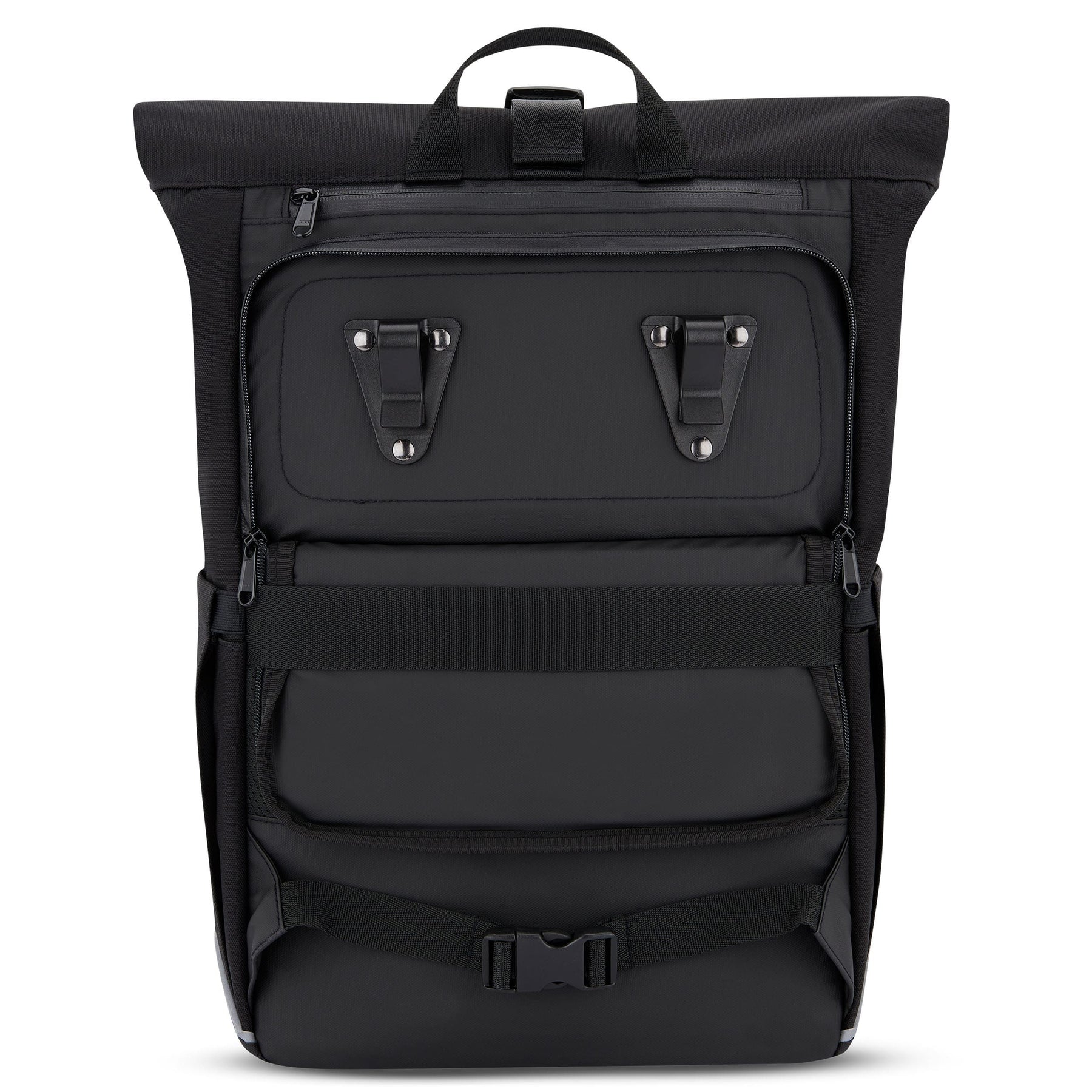 Schwarzer Rolltop Rucksack 'Robin Medium' mit Gepäckträgerhalterung von Johnny Urban